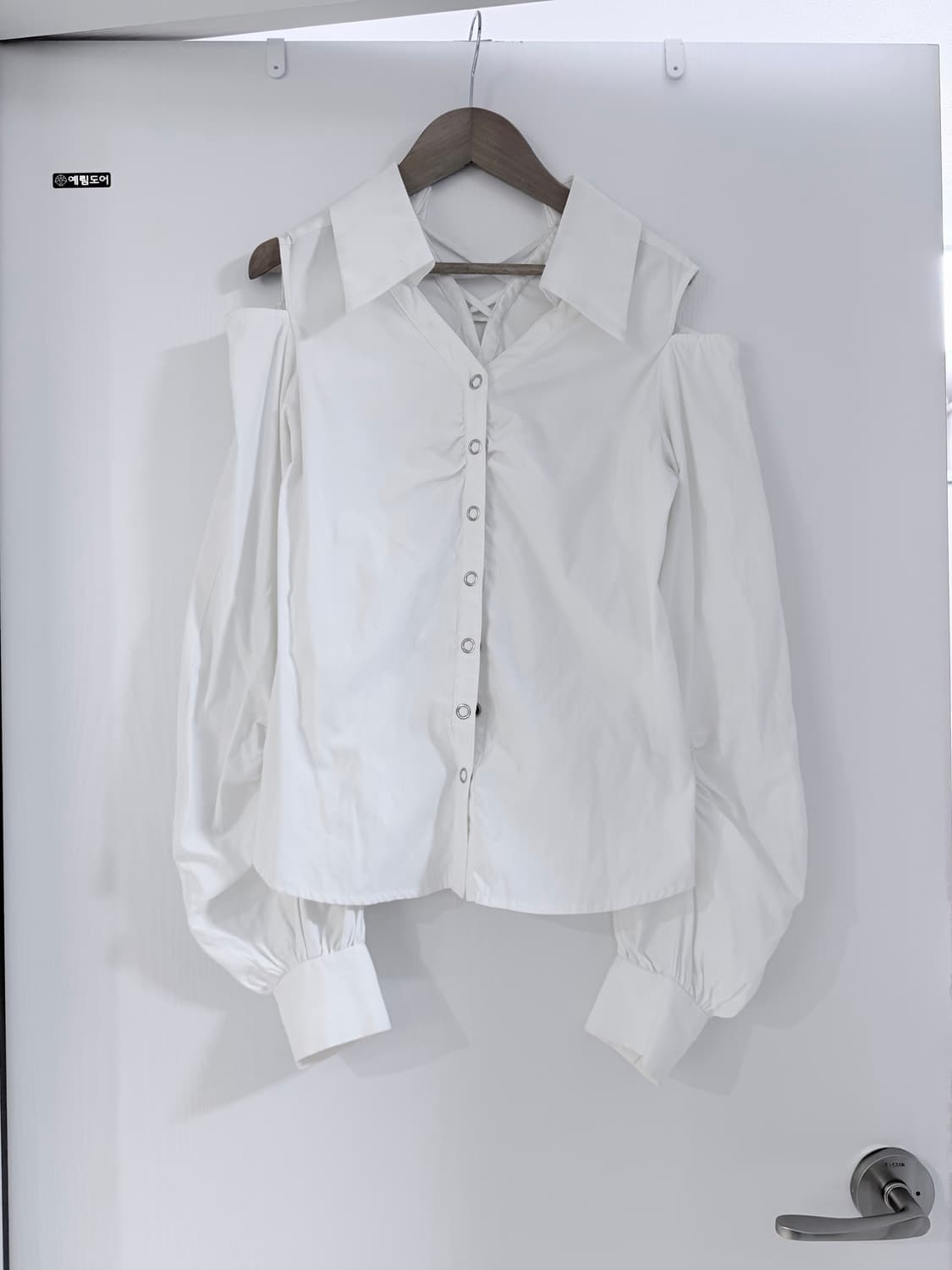 일본빈티지 오프숄더 화이트 셔츠 상품이미지1