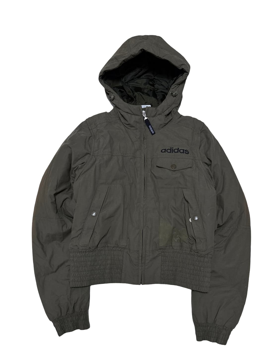 아디다스 y2k 카키 후드 점퍼 상품이미지1