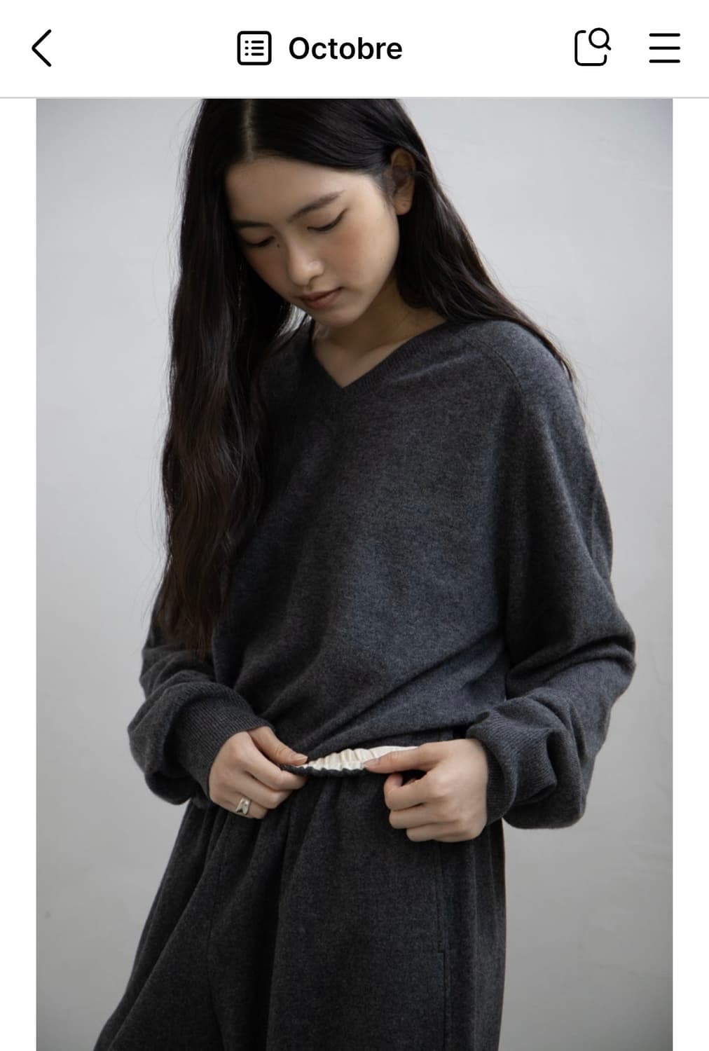 악토브헤(octobre) flannel pants - 차콜 상품이미지6