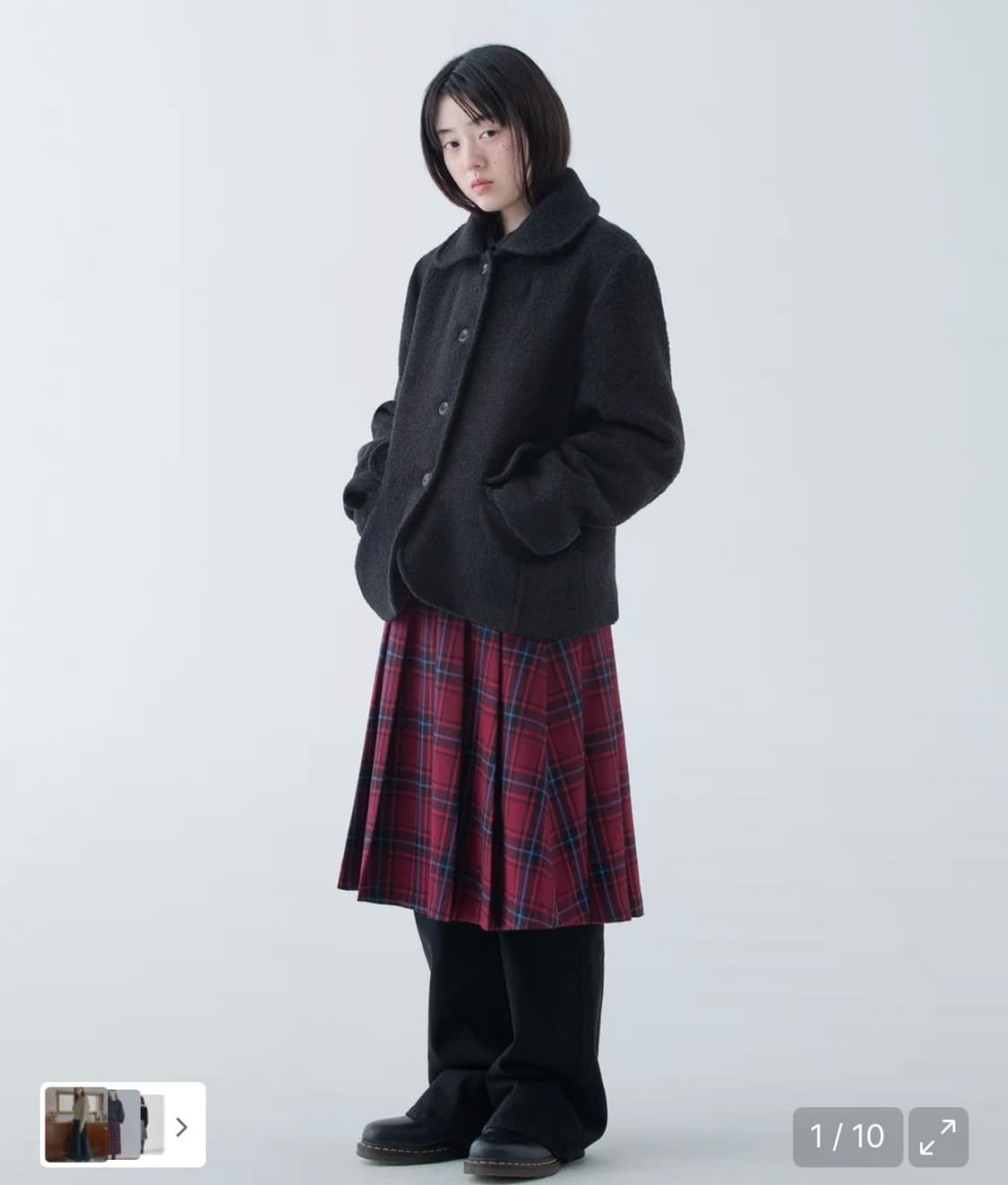 오헤시오 PLEATS BUTTON SKIRT 상품이미지1