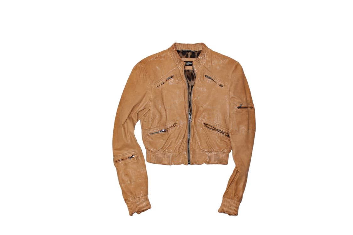 돌체앤가바나 크롭 레더 봄버 자켓 상품이미지1