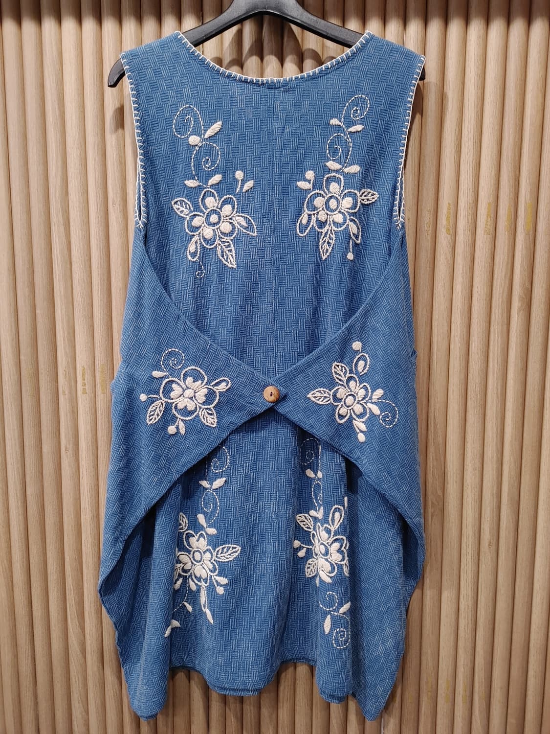 무배) 태국 핸드메이드 꽃 자수 코튼 원피스 - M 상품이미지6