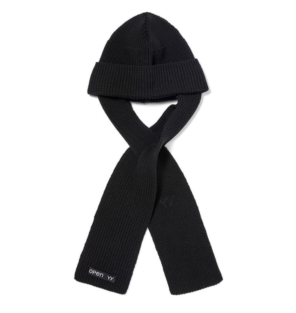 오픈와이와이 스카프 비니 블랙(나나 착용) 상품이미지1