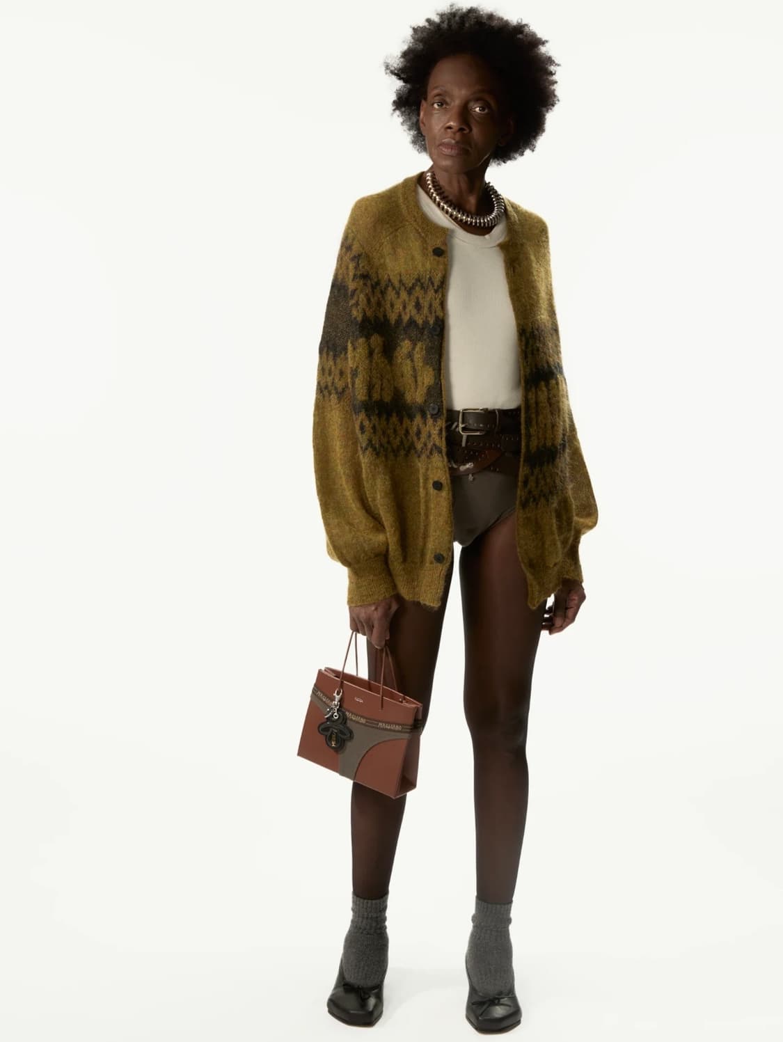 [L]마리아노 25fw 크리스마스 모헤어 가디건/옐로우 상품이미지2