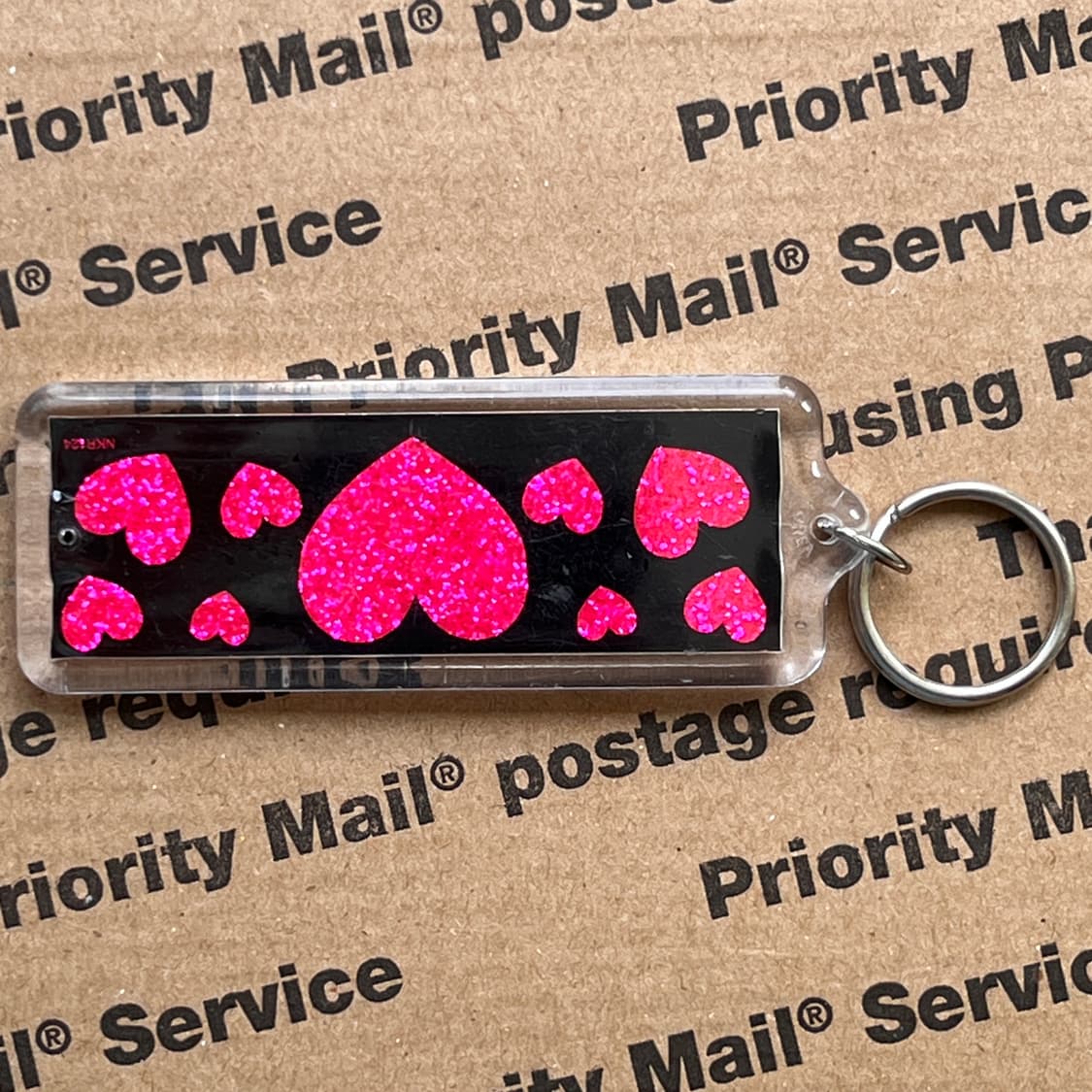 90s vtg Pink Heart Keyring 상품이미지2
