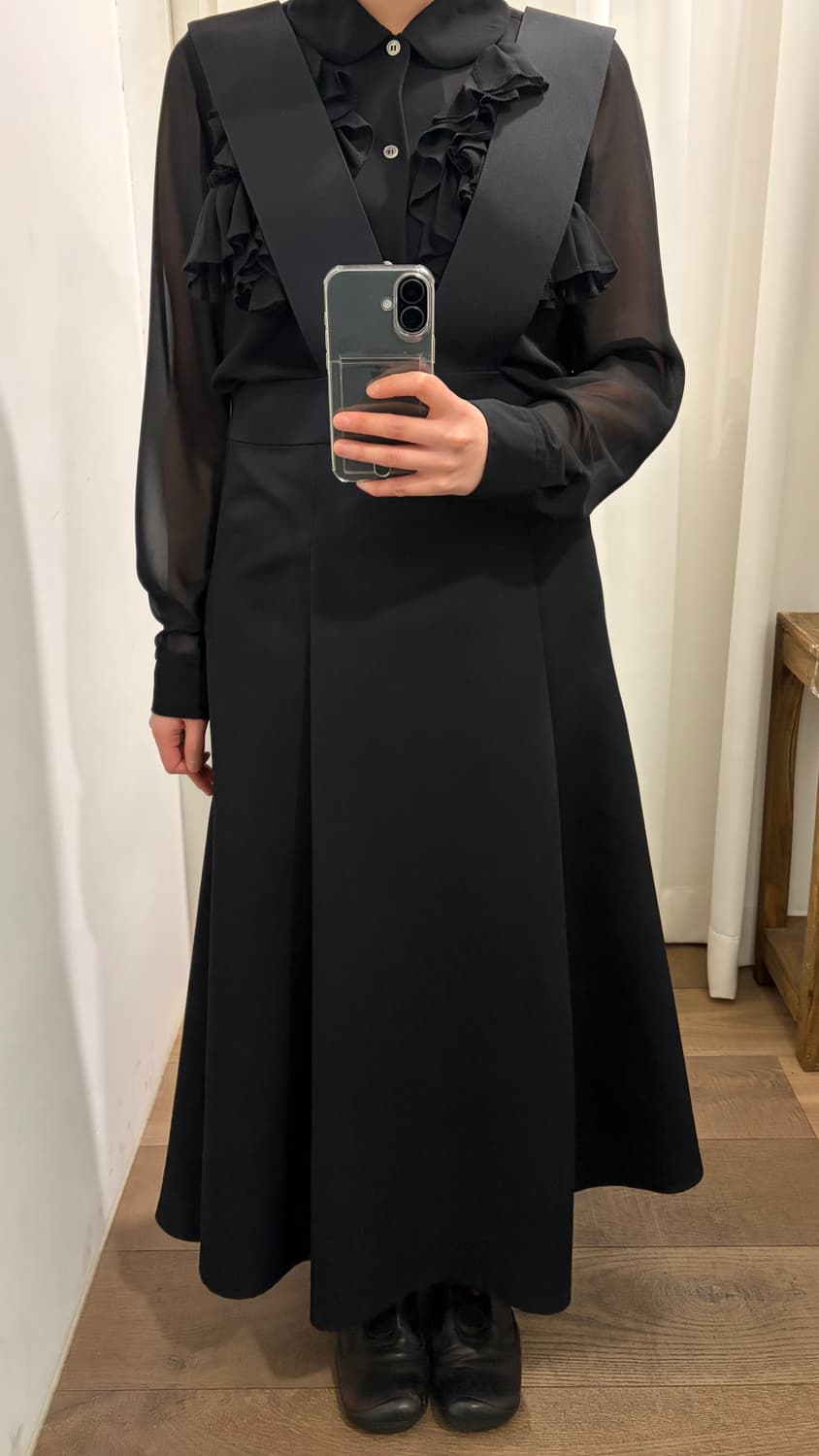 Pleats Flare Overal One Piece 상품이미지3