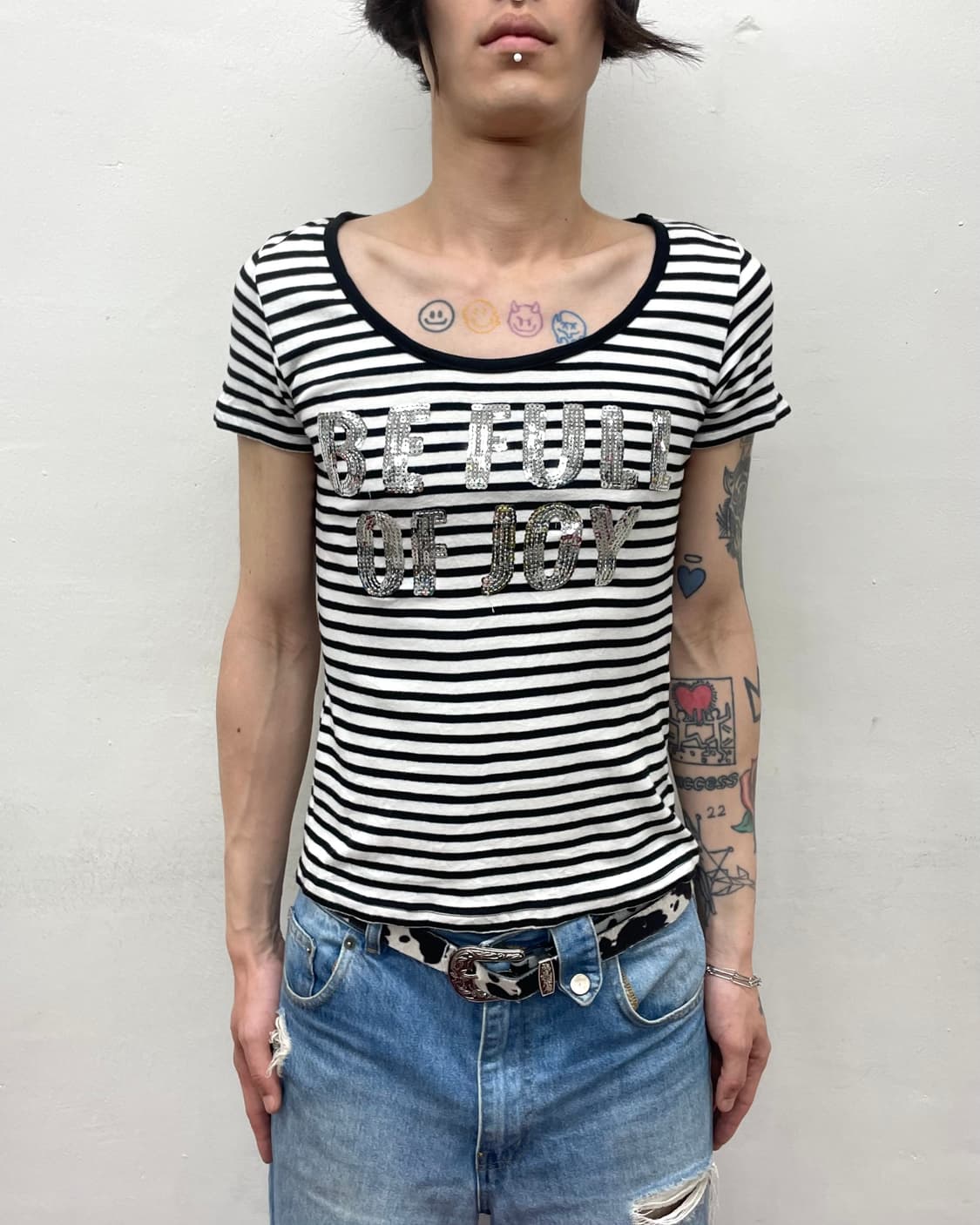 Stripe Silver Spangled T-Shirt  상품이미지1