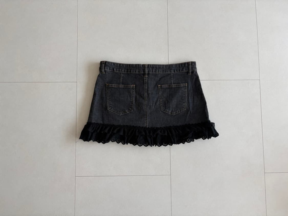 eyelet ruffle denim skirt 상품이미지2