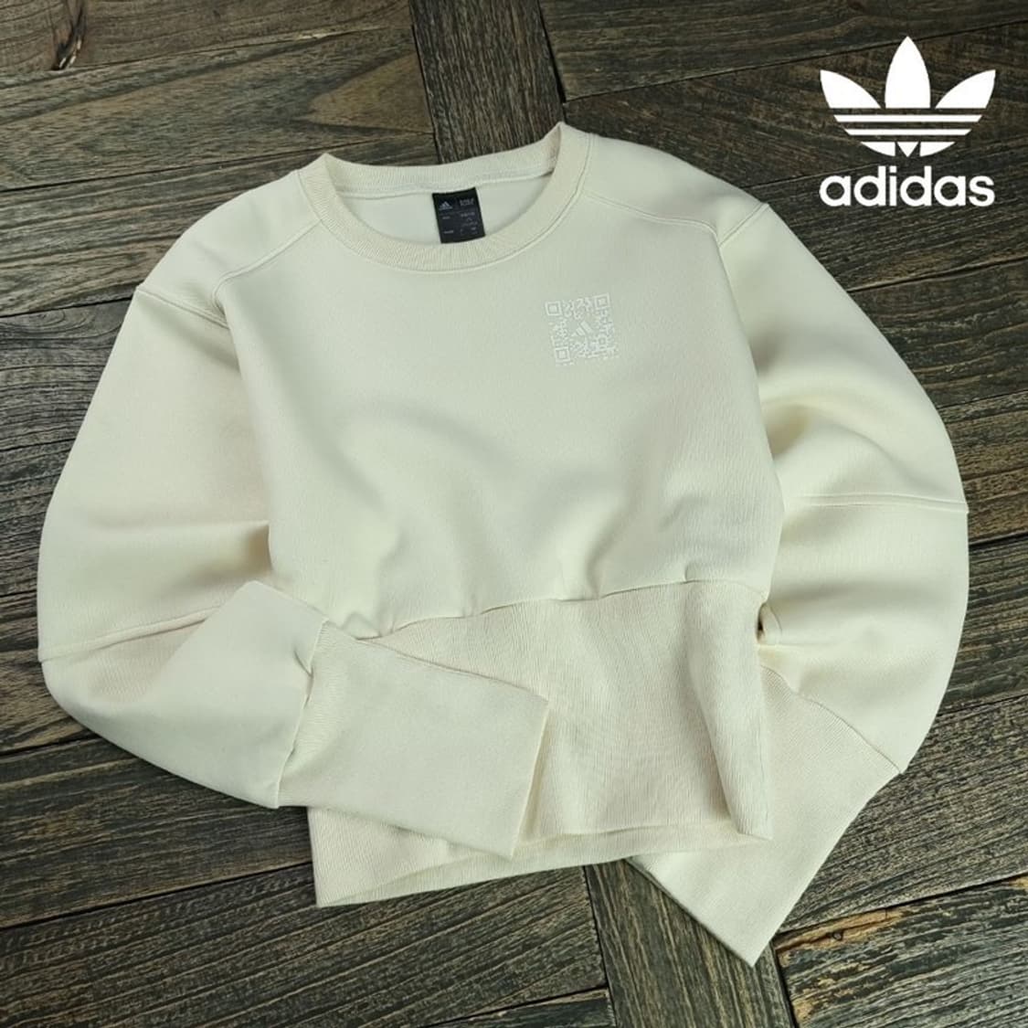 [아디다스] 루즈핏 크롭 맨투맨 아이보리 M19527 상품이미지1