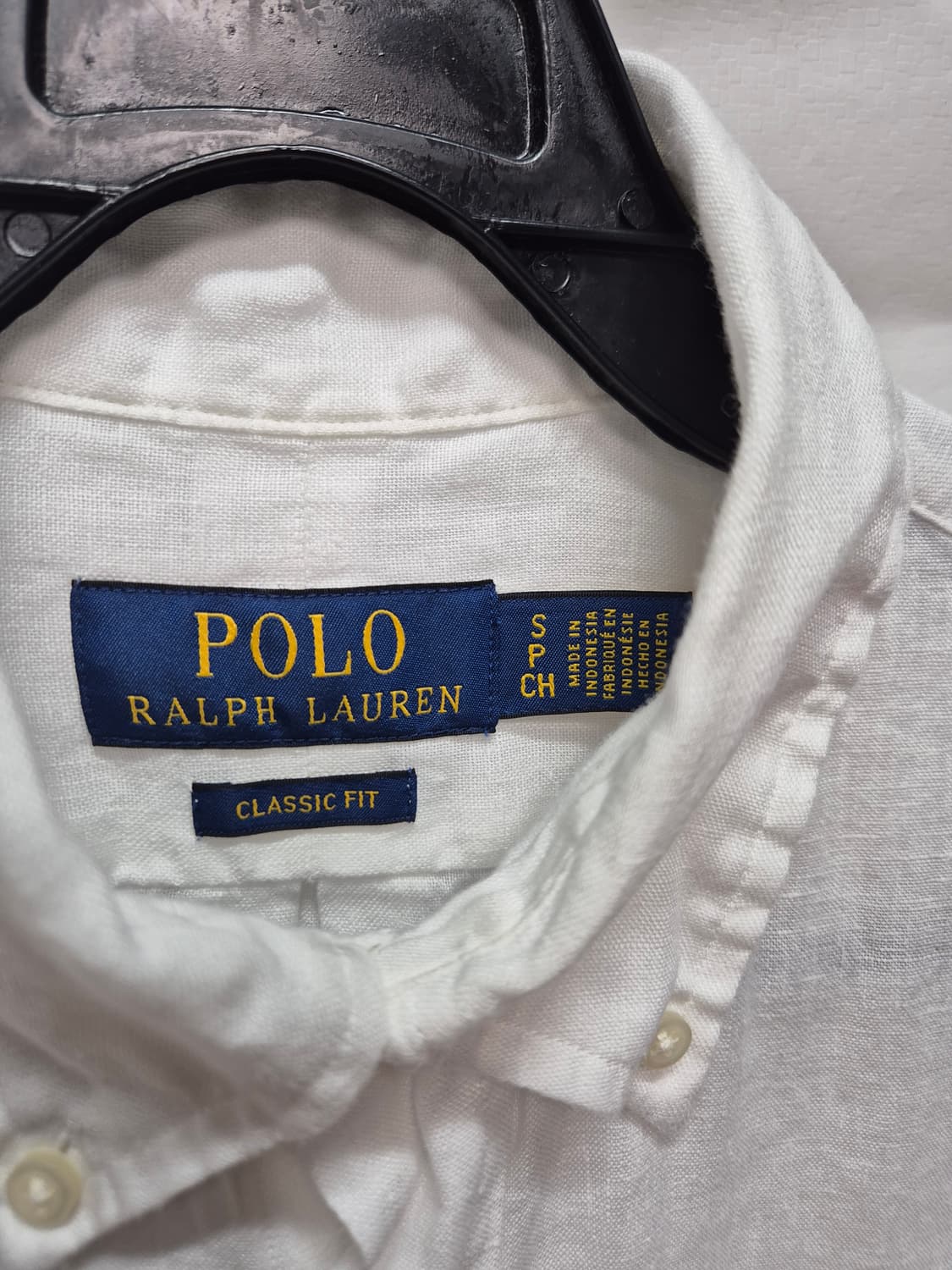 폴로 린넨 셔츠 화이트 큐알인증 상품이미지2