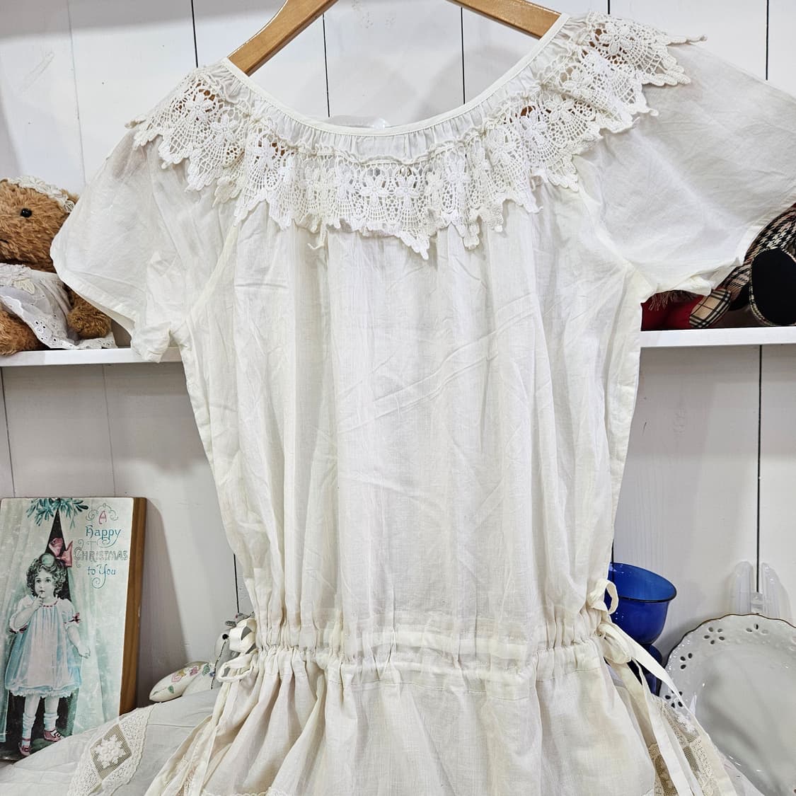 엑시즈팜(Axes Femme) 아이보리 레이스 티어드 원피스 상품이미지8