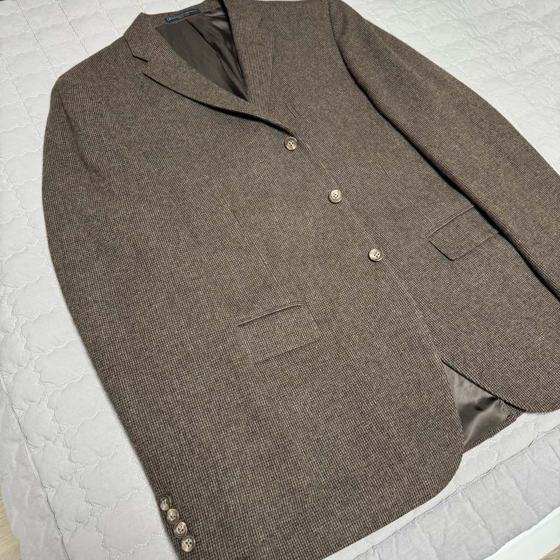 폴로 랄프로렌 브라운 트위드 울 앙고라 블레이저 자켓 팬츠 수트 44R 상품이미지9