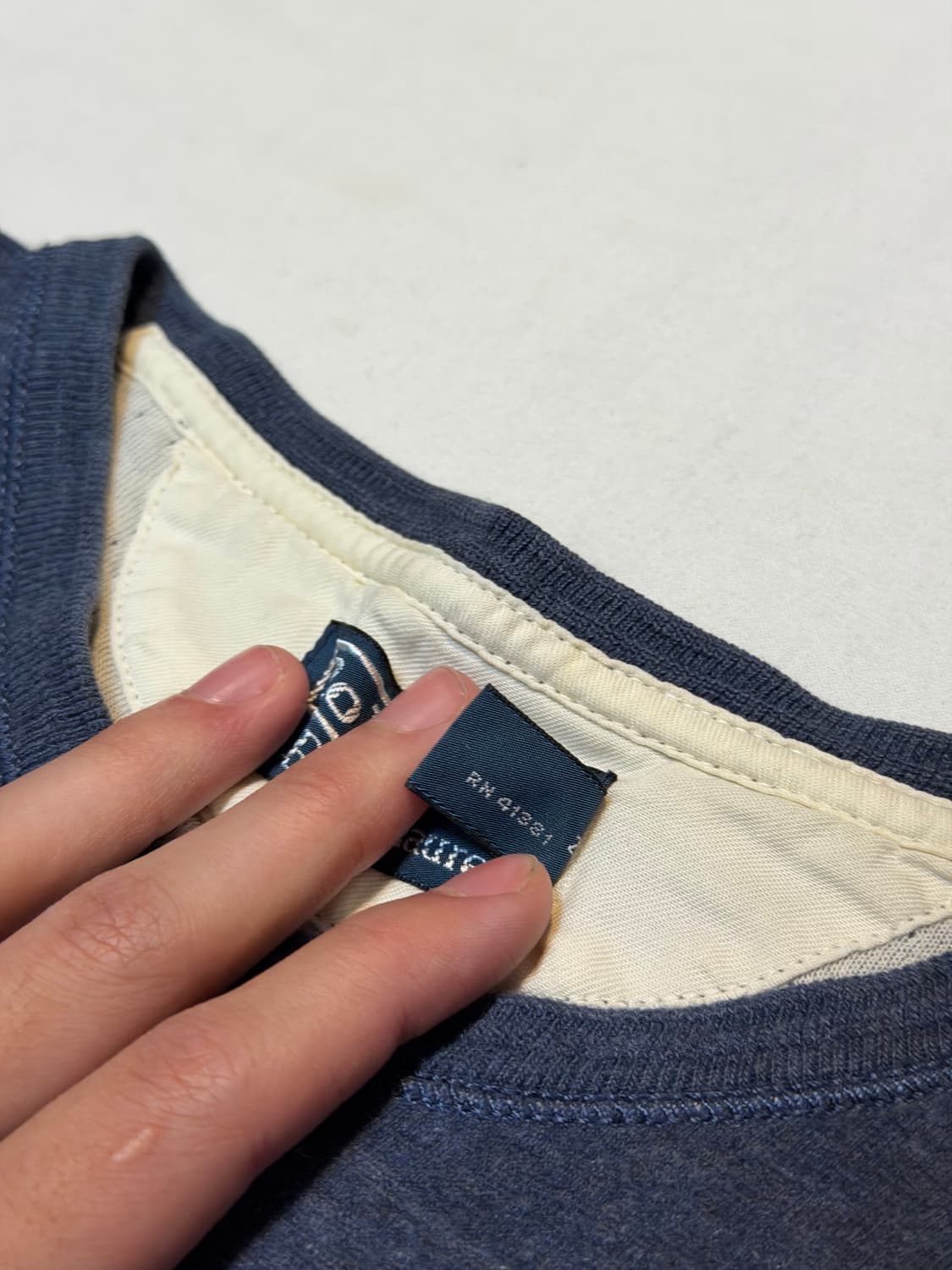 폴로 랄프로렌 롱슬리브 헨리넥 티셔츠 네이비 상품이미지3