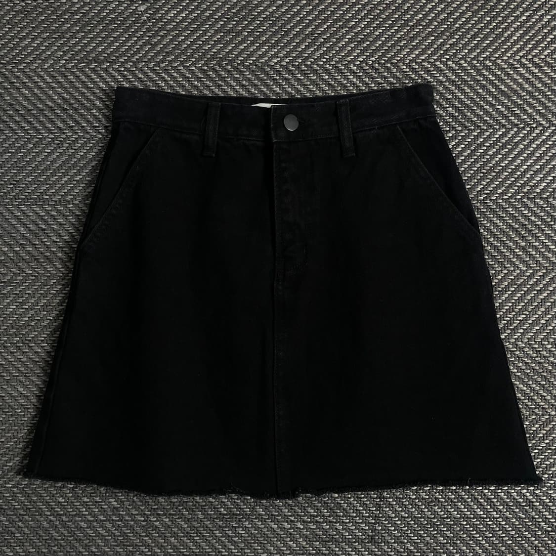 빈티지 커팅 데님 스커트 블랙o 3576 상품이미지3