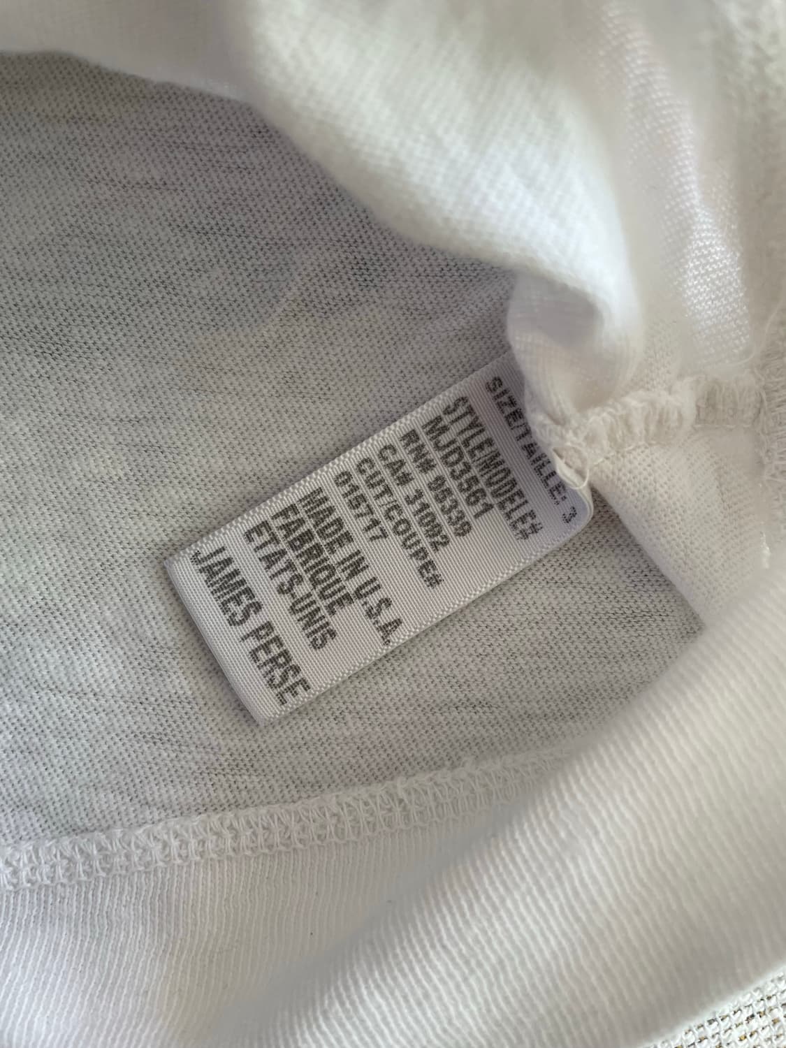 제임스펄스 흰색 긴팔 티셔츠(3) 상품이미지3