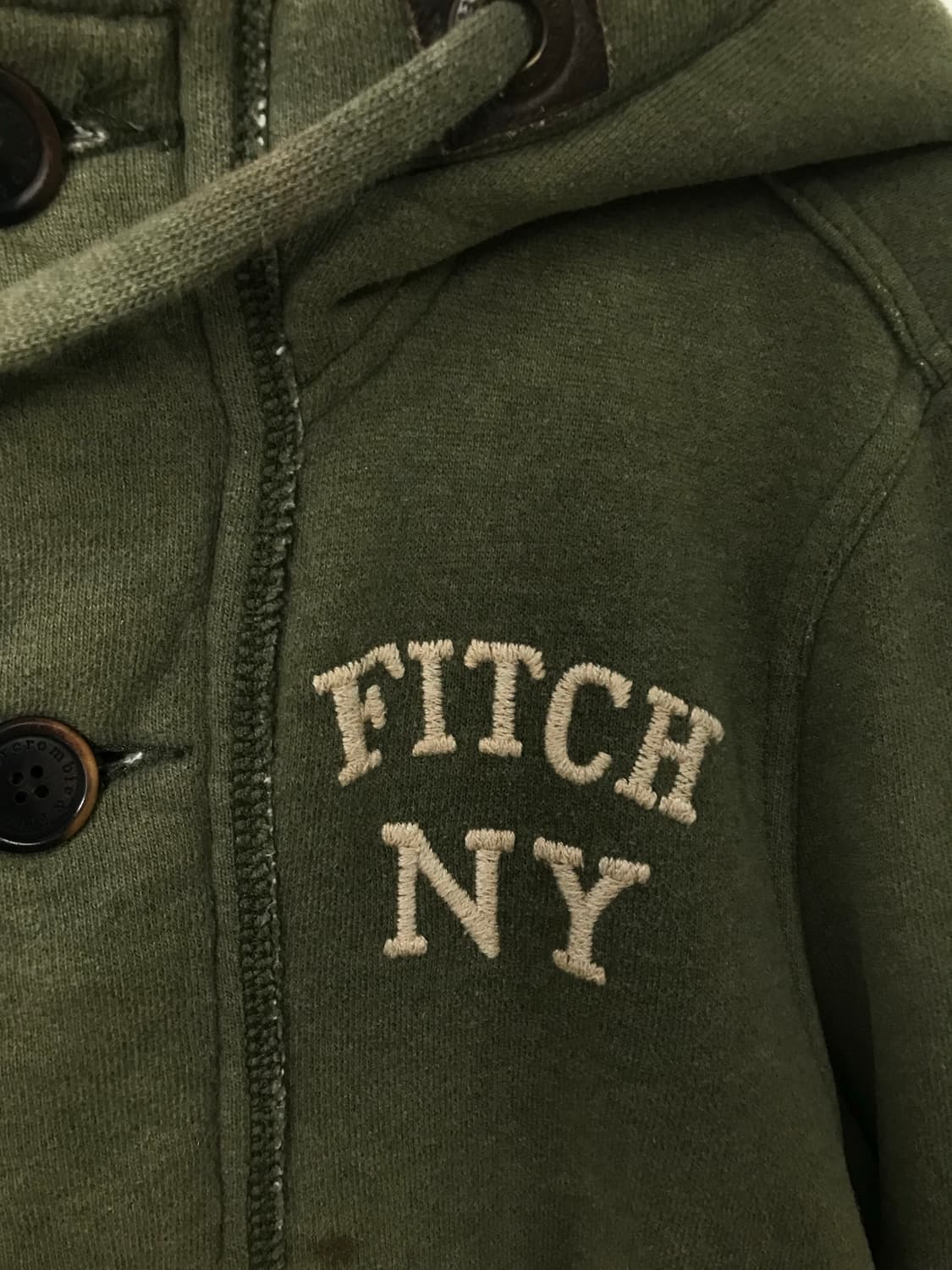 아베크롬비 y2k 와투케 카키 버튼 후드집업 상품이미지4