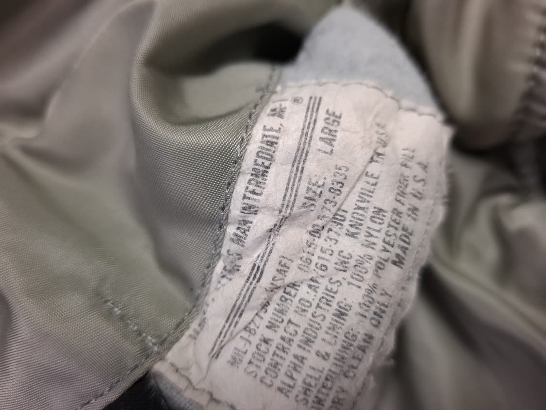 오리지날 미국제조 알파사 미공군 민수용 MA-1 항공자켓 상품이미지3