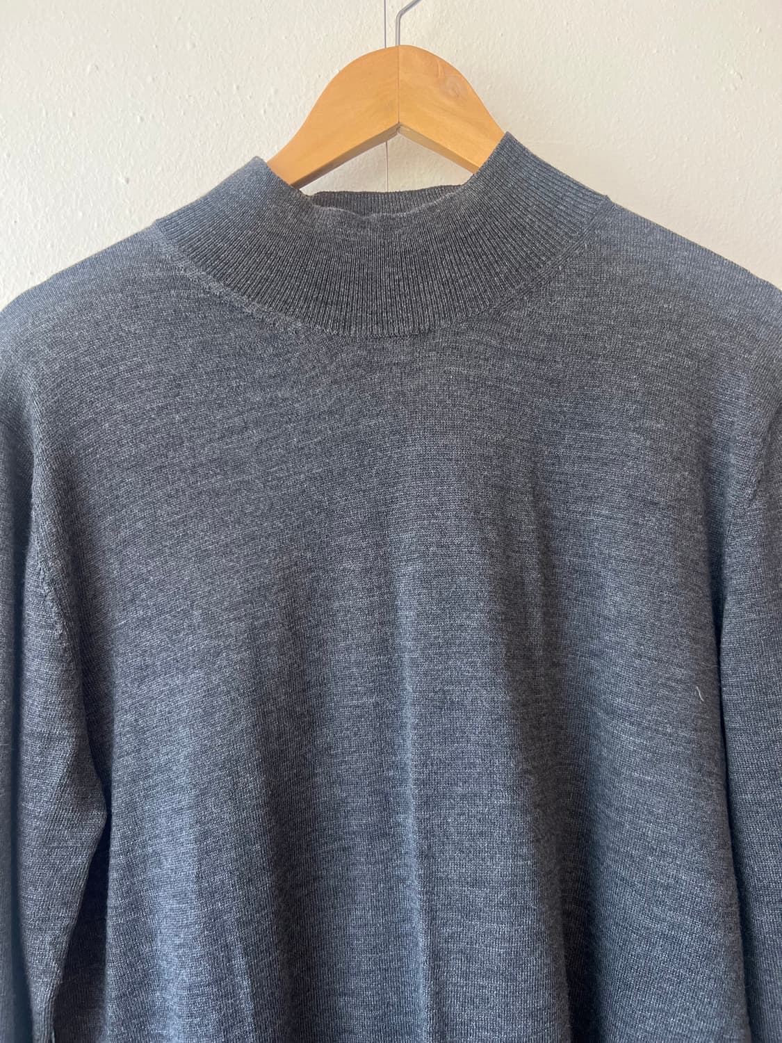 아쿠아스큐텀 남성 그레이 하프터틀넥니트 울니트 상품이미지1