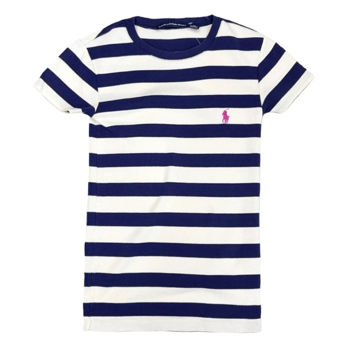 POLO 여성용 스트라이프 크루넥 반팔 티 XS 상품이미지1