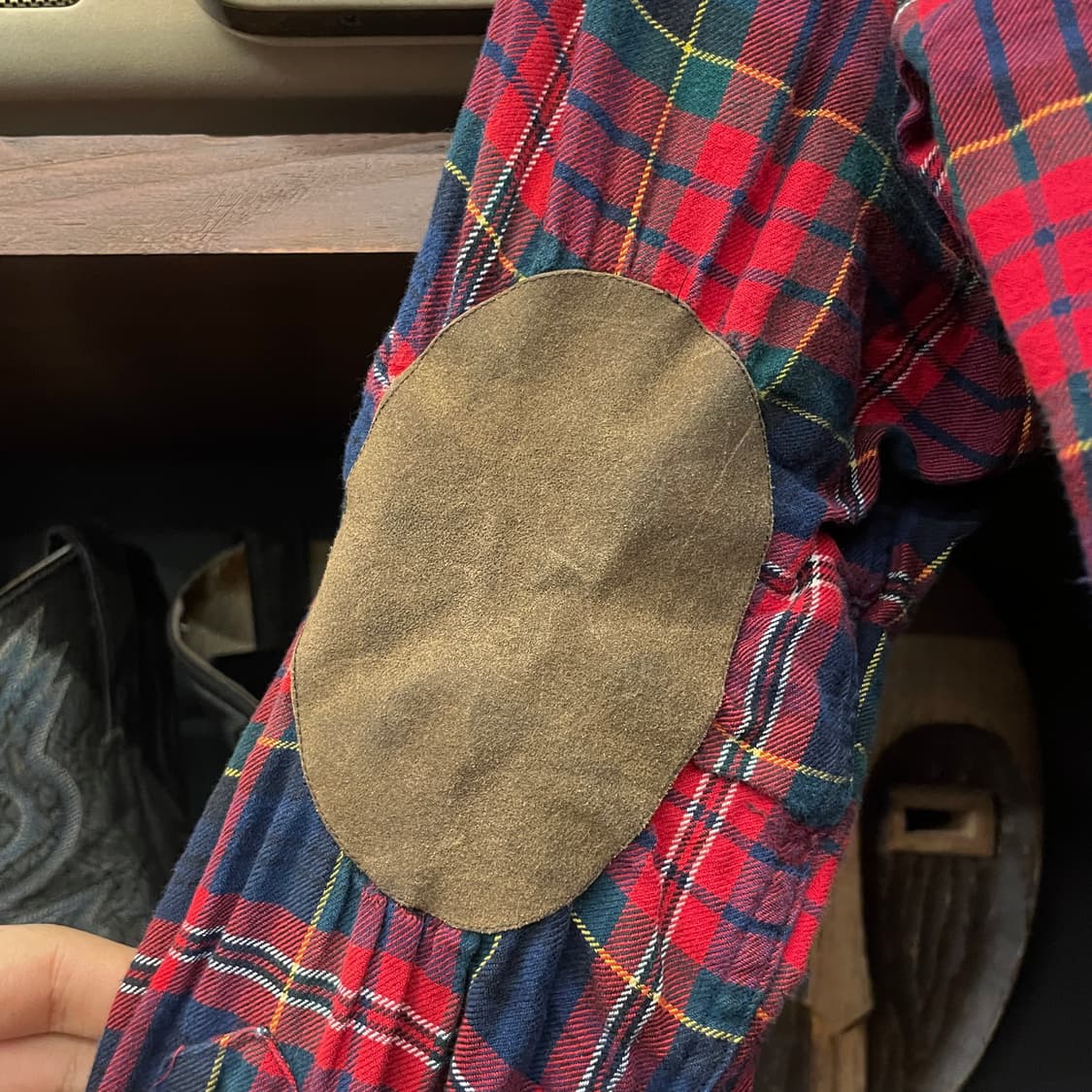 90s 폴로 랄프로렌 체크 엘보 패치 플란넬 셔츠 상품이미지6