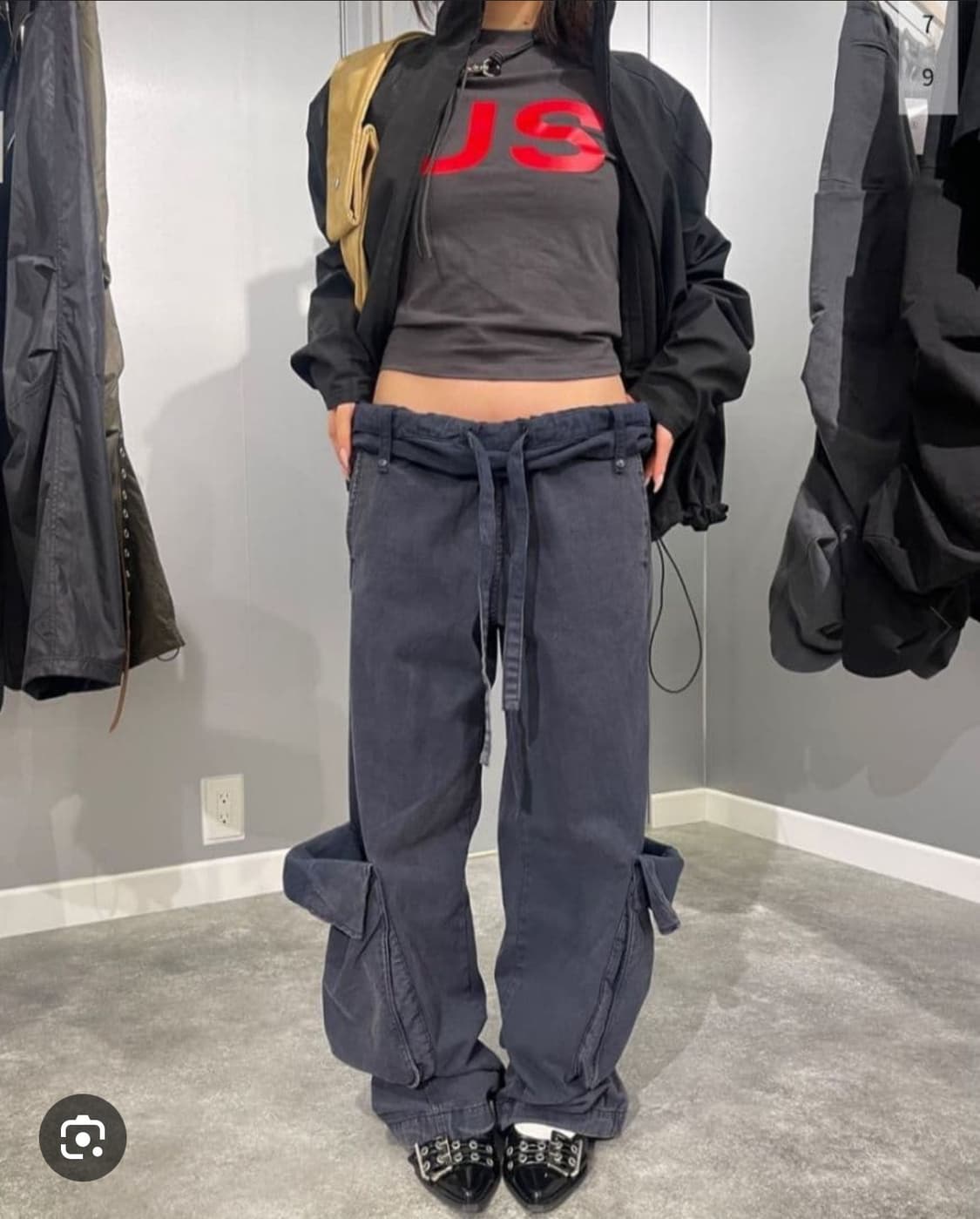 Open yy washed rolled cargo pants beige 상품이미지3