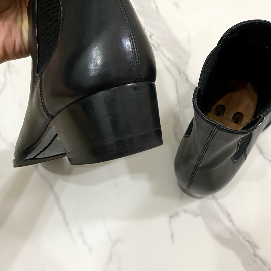 (42.5) 생로랑 레더 와이어트40 첼시 부츠 블랙 상품이미지9