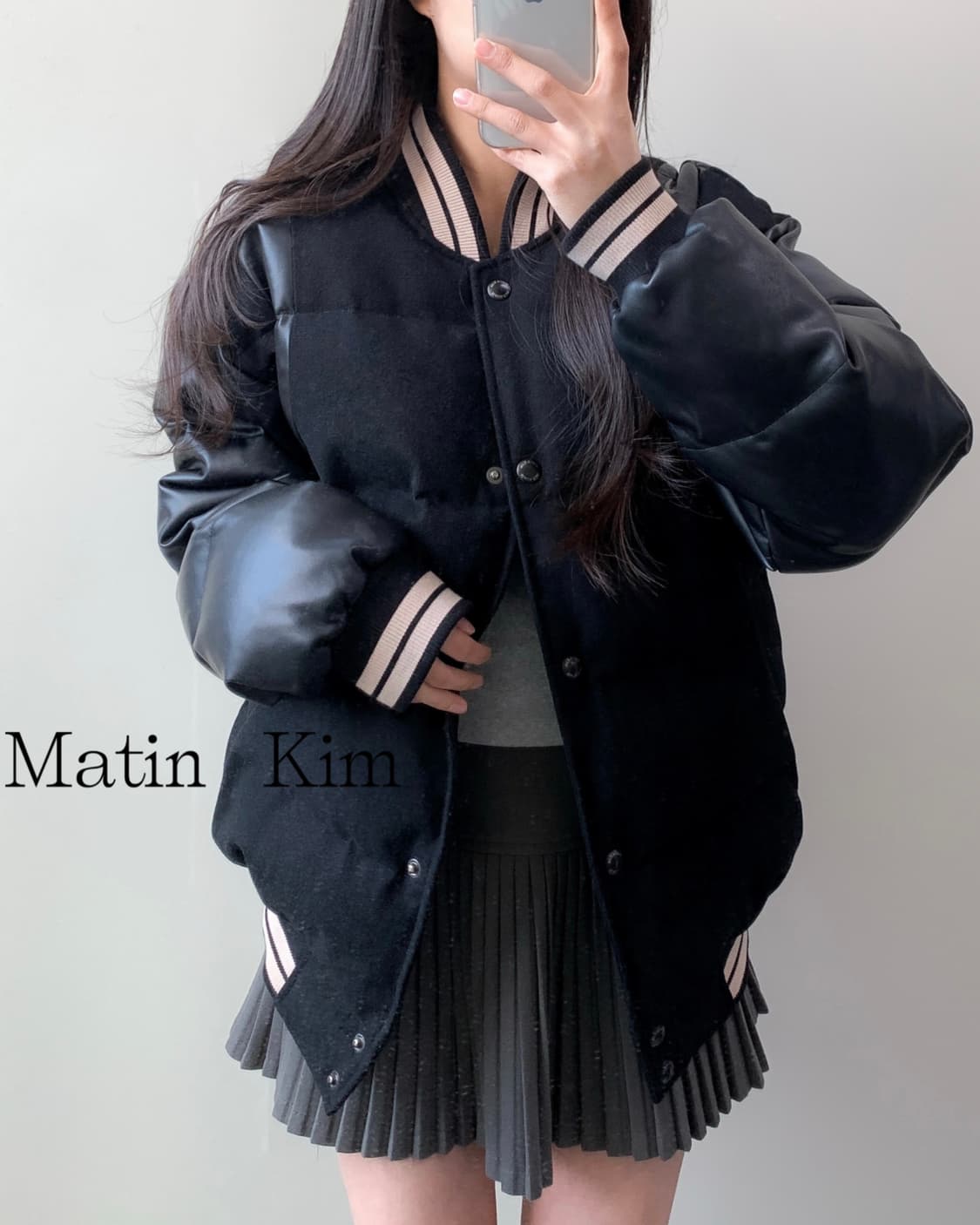 마뗑킴 다운 바시티 자켓 상품이미지1