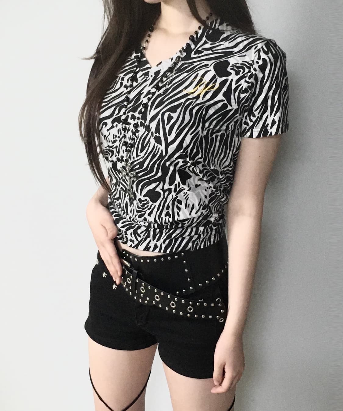 오네갸루 지브라 레오파드 티셔츠 상품이미지2