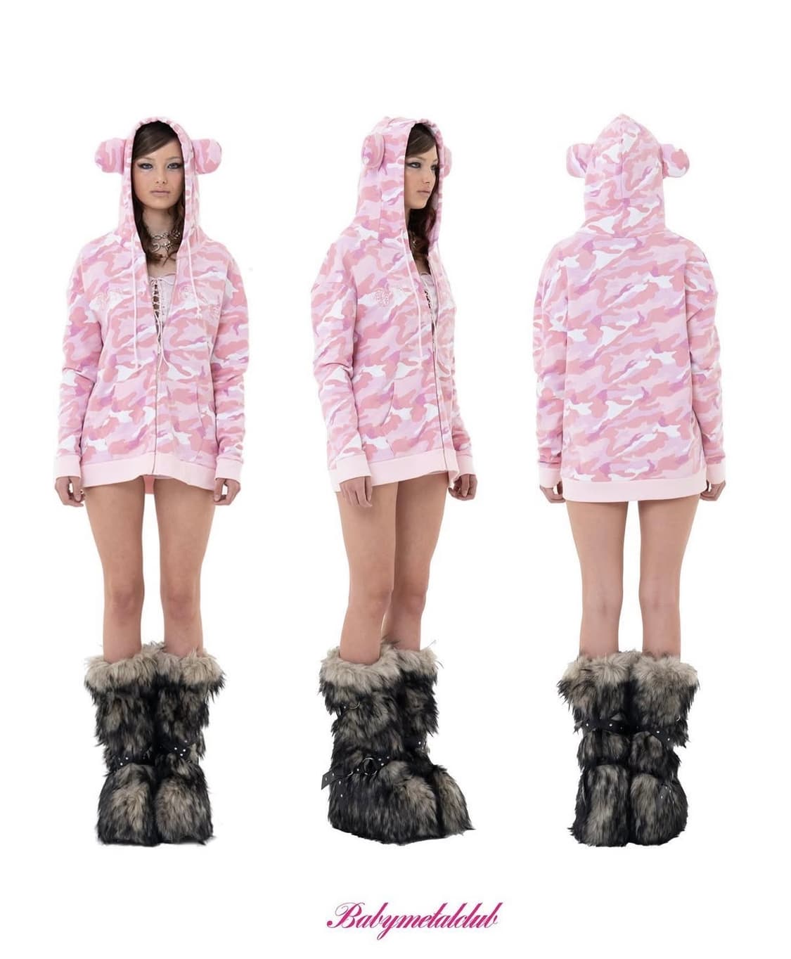 베메클 카고 핑크 후드집업 상품이미지1