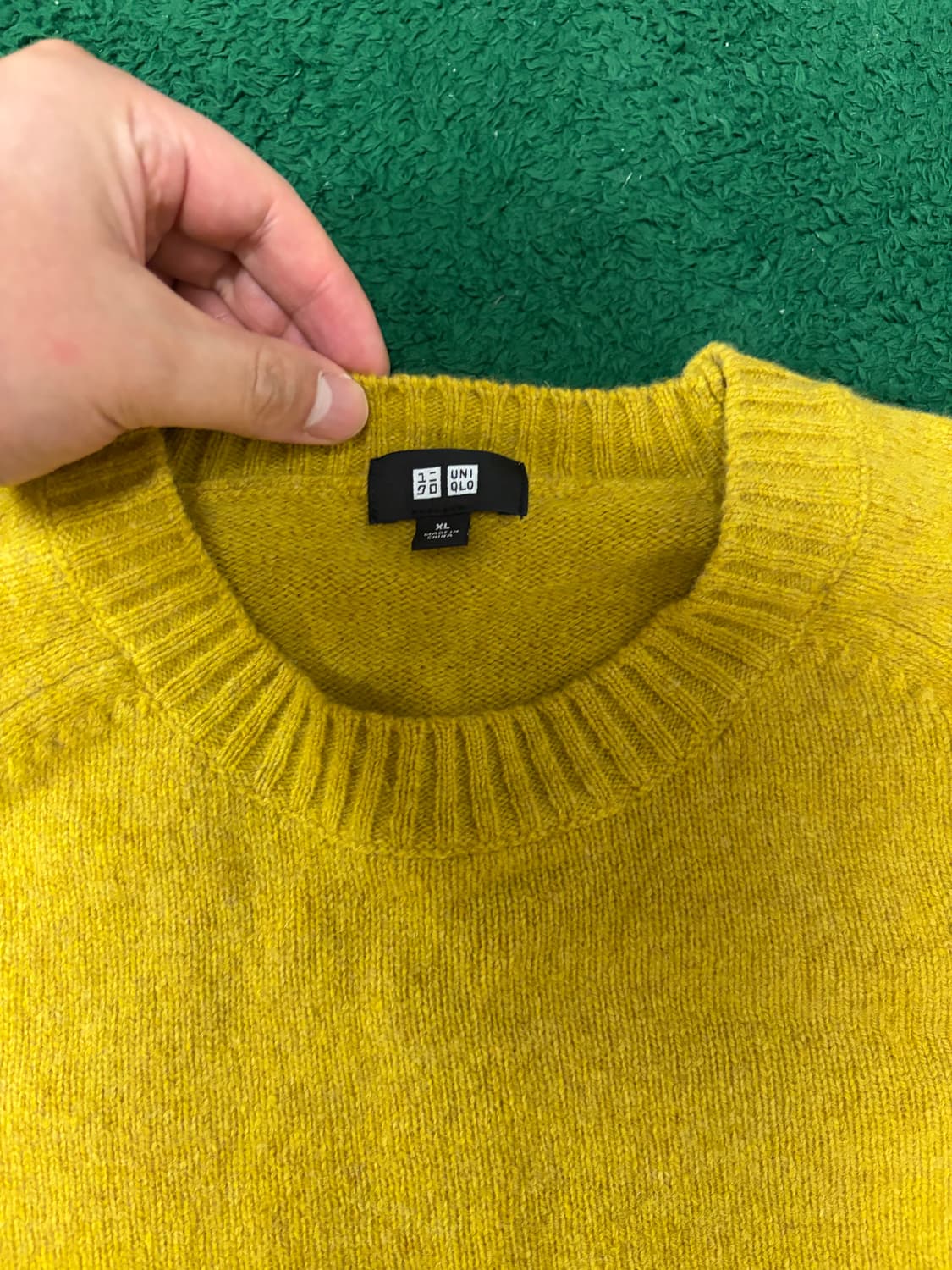 XL) 유니클로 램스울 니트 머스타드 상품이미지3