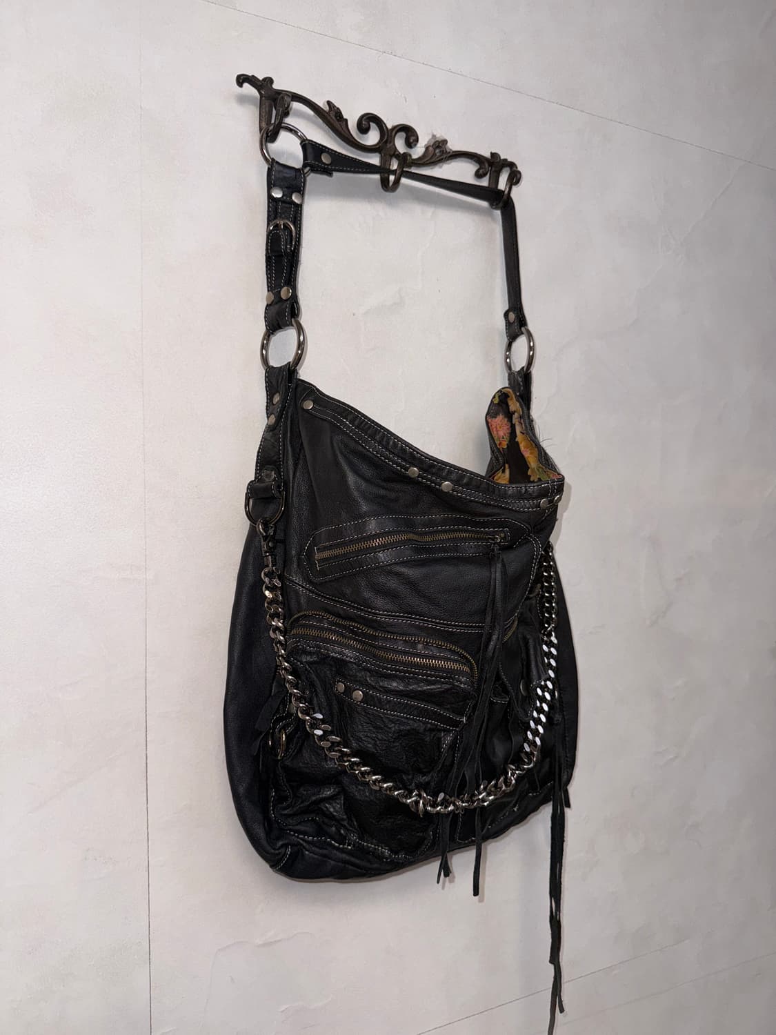 TANKUS black pig skin chain zipper 숄더백 상품이미지2