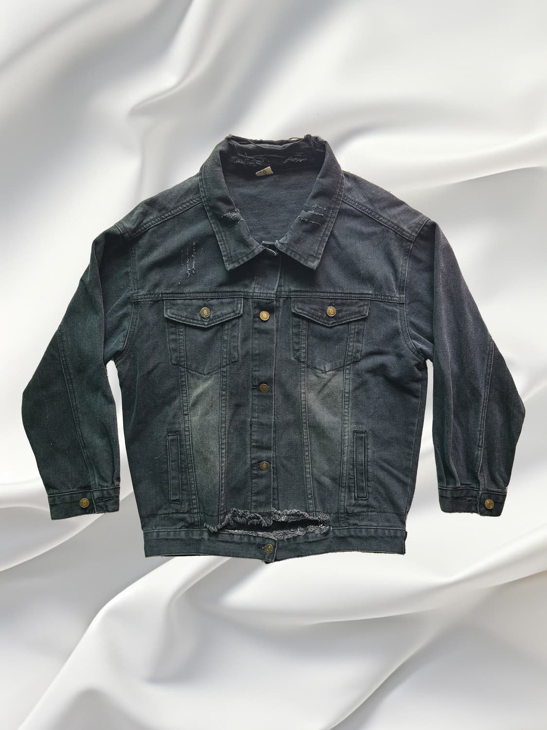 블랙 데님 빈티지 자켓 상품이미지1