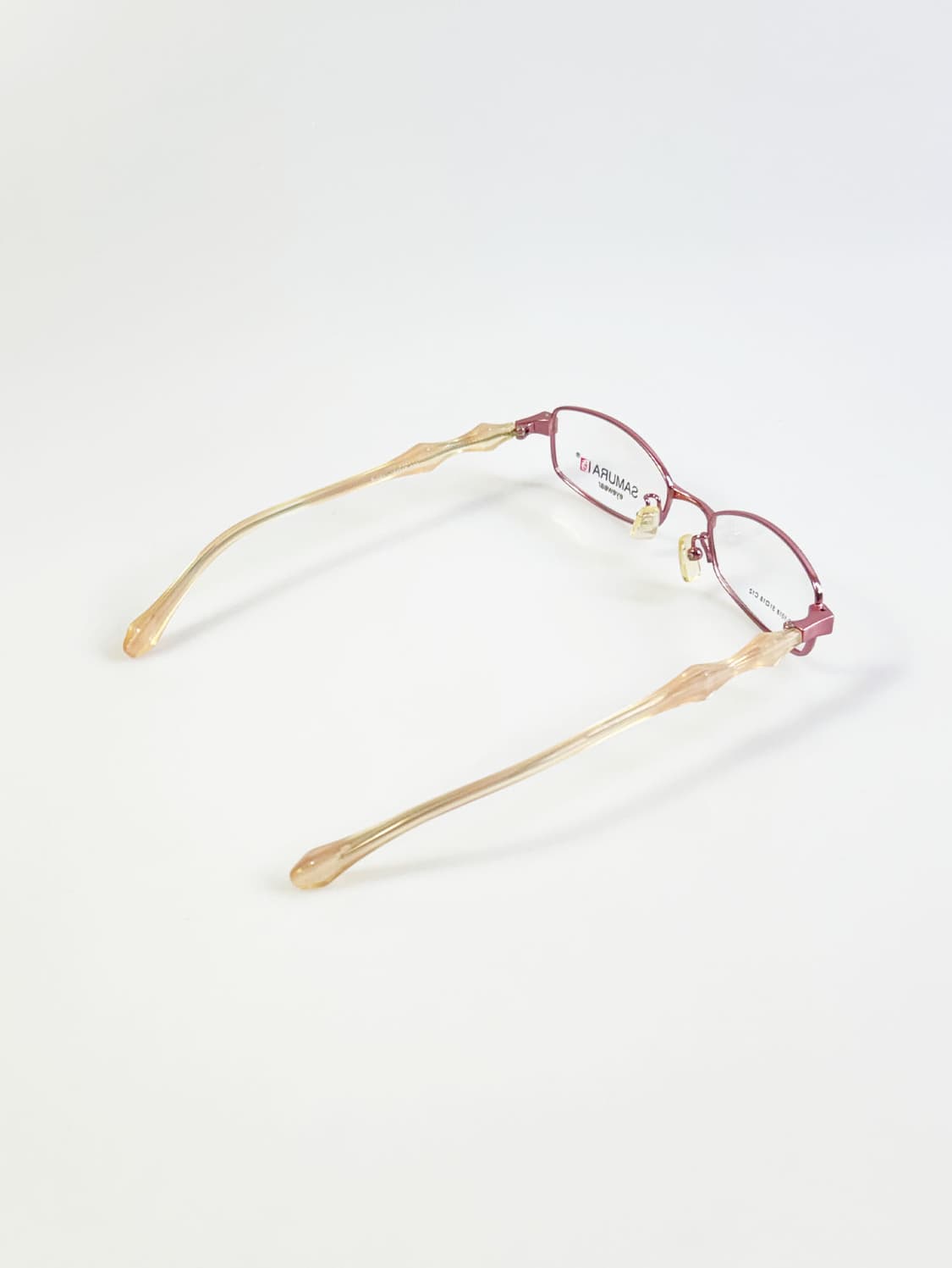 SAMURAI EYEWEAR 핑크 슬림 스퀘어 메탈 빈티지 안경 상품이미지4