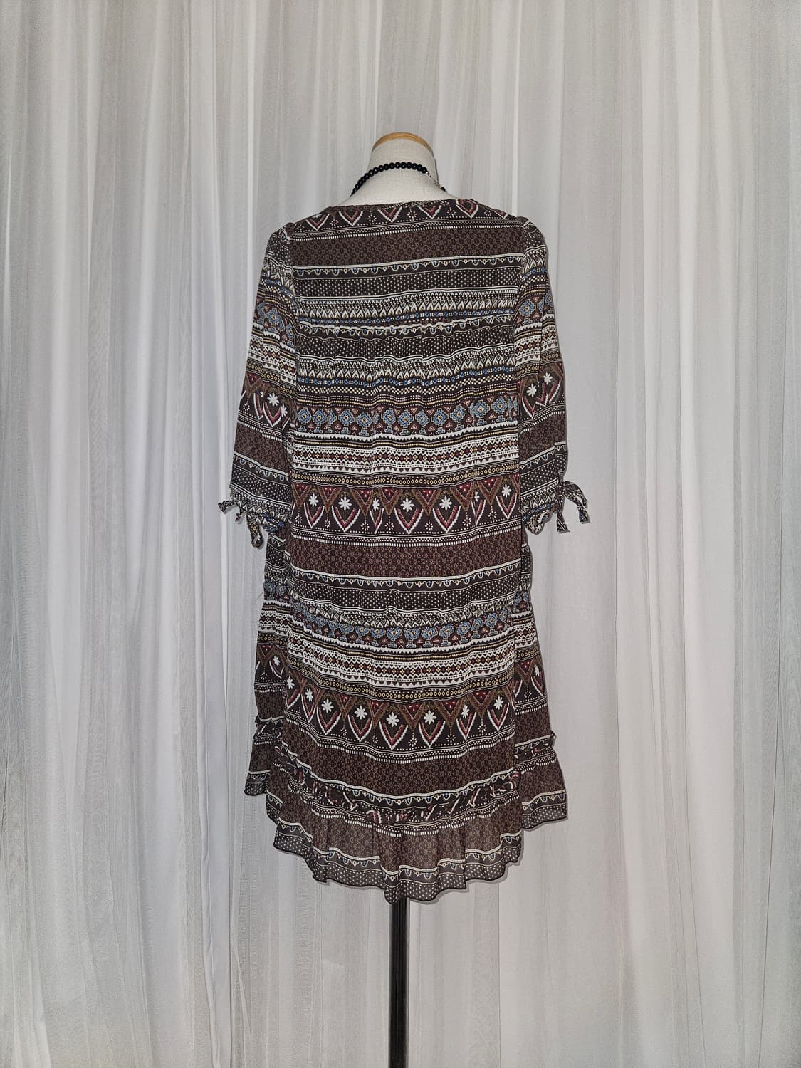 drea my minx 히피 에스닉 글레이즈 브라운 패턴 블라우스 상품이미지4