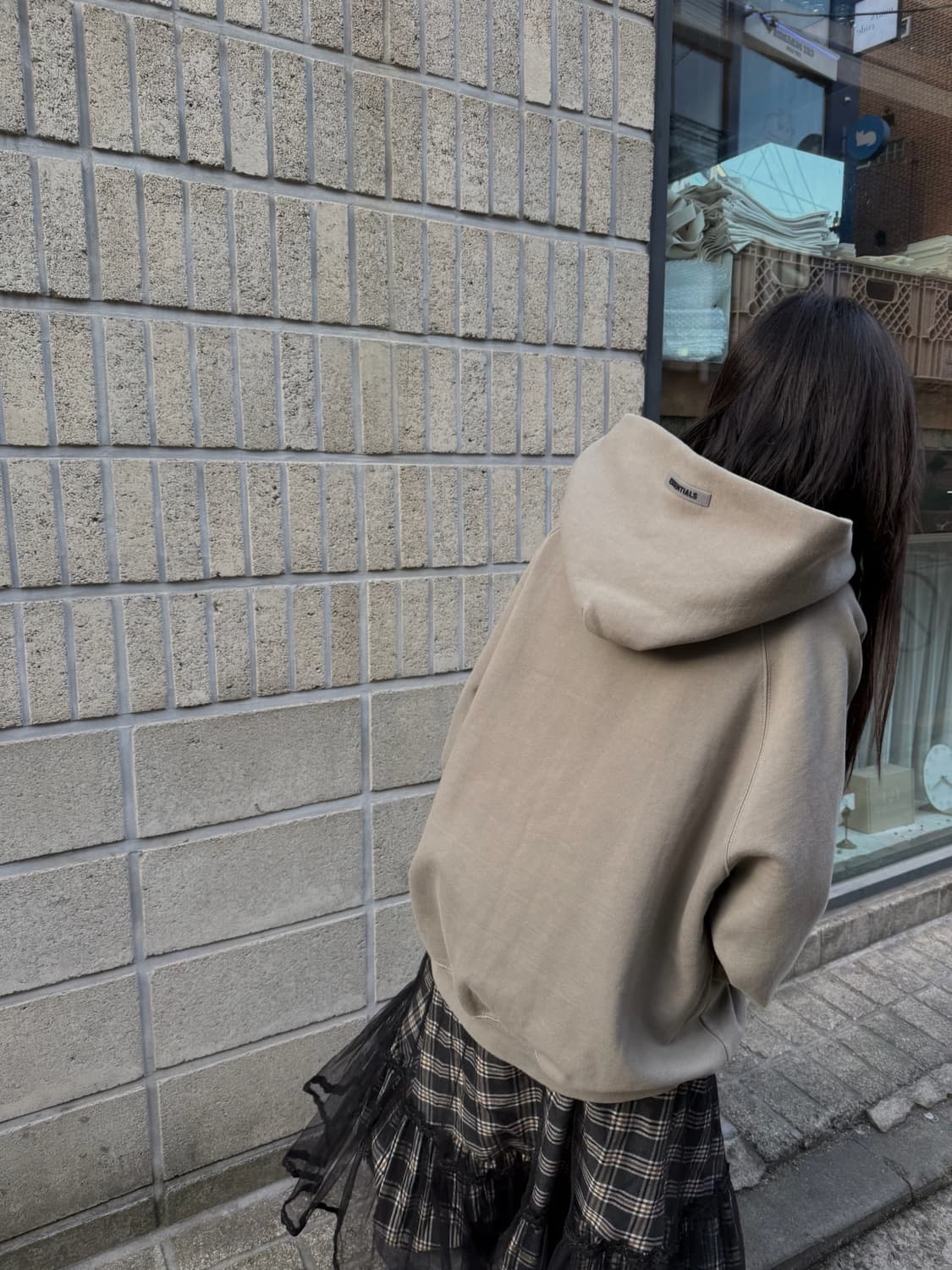 에센셜 오버핏 로고 후드티 상품이미지6