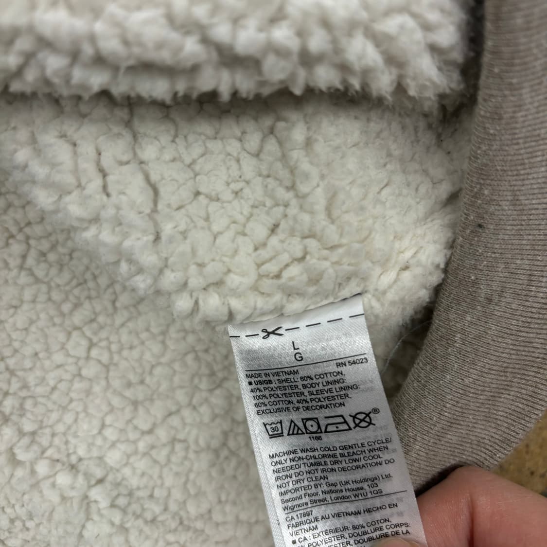 갭 베이지 브라운 양털 뽀글이 후드집업 상품이미지7