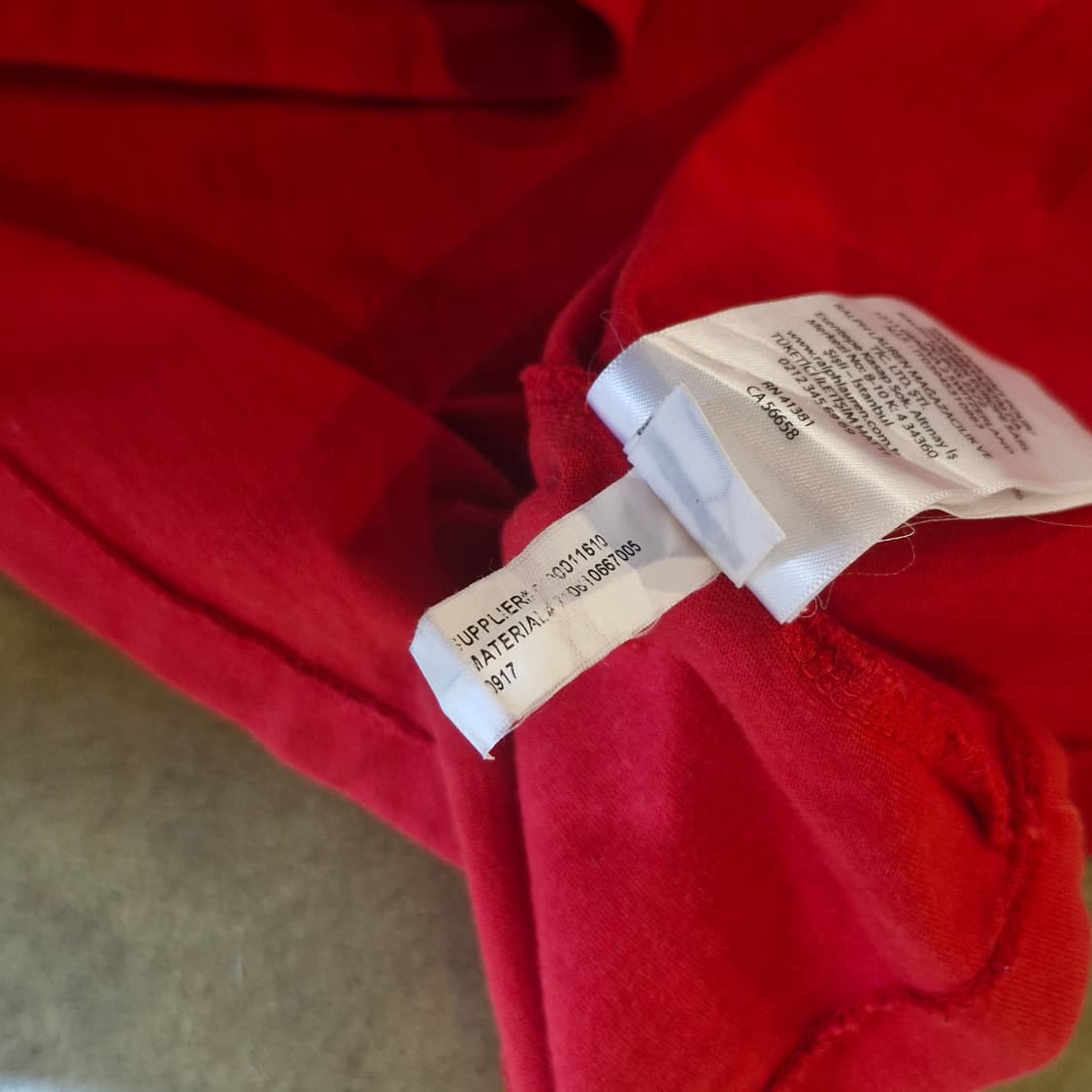 폴로 랄프로렌 레드 반팔 티셔츠 xl 상품이미지6