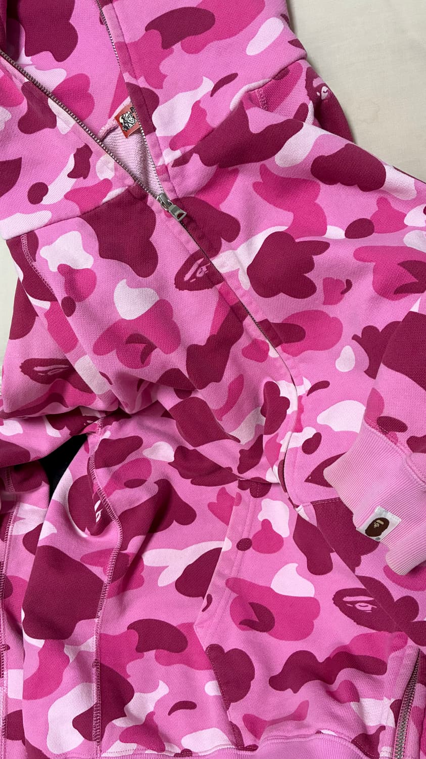 베이프 핑크 후드집업 갸루 상품이미지1