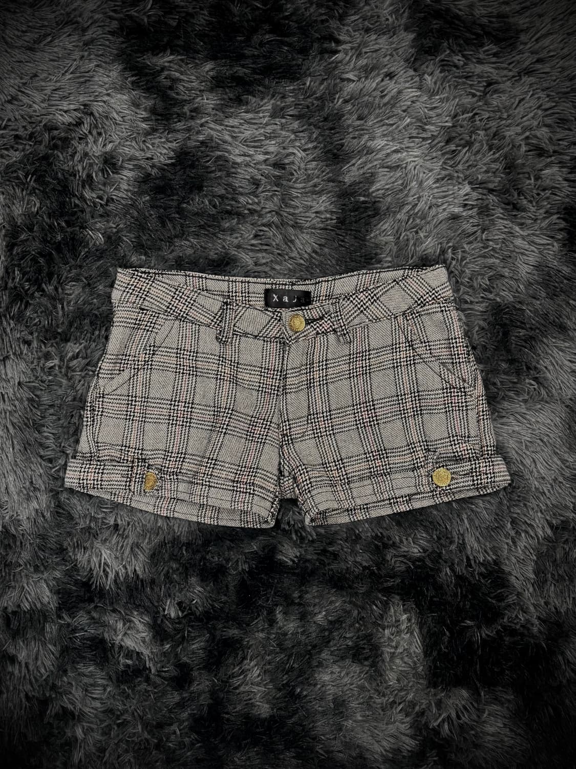 체크 금장 로우라이즈 숏팬츠 상품이미지1