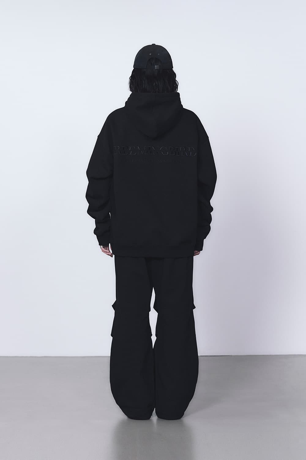 트리밍버드 리벳 스웻 후드 셋업 세트 블랙 상품이미지4