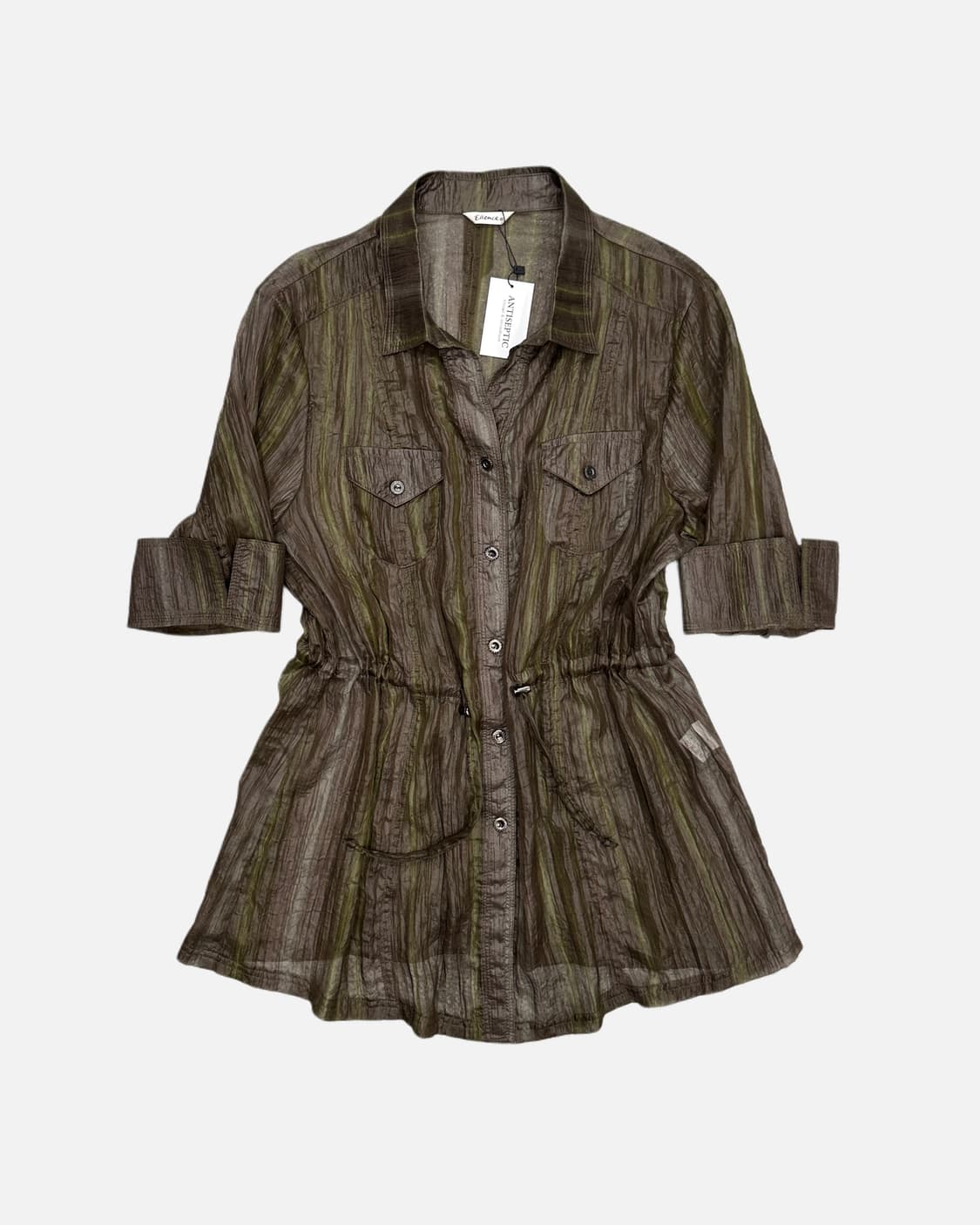 stripe organza string shirt 상품이미지1
