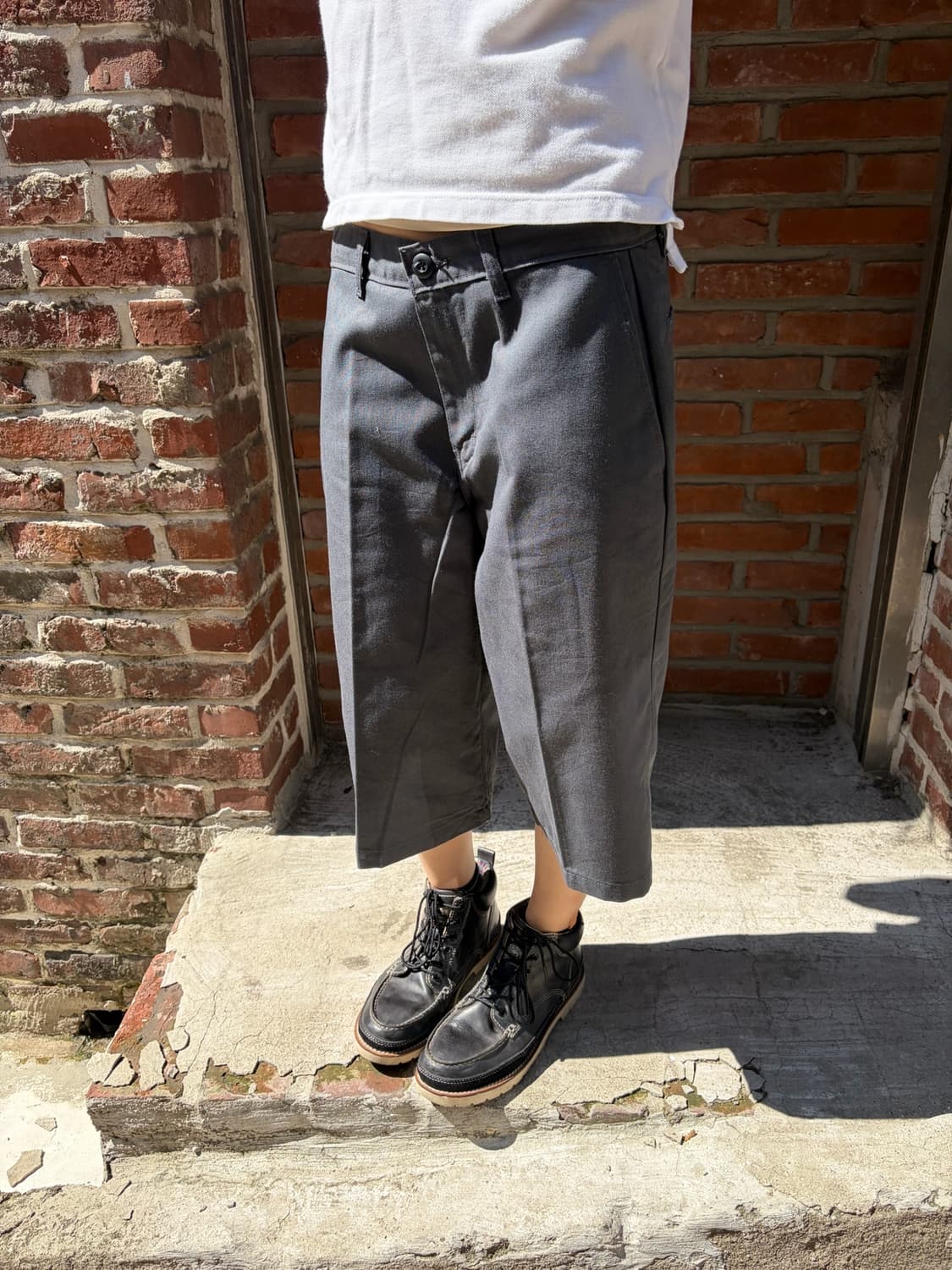 32) Dickies 제뉴인 차콜 와이드 크롭 팬츠 상품이미지1