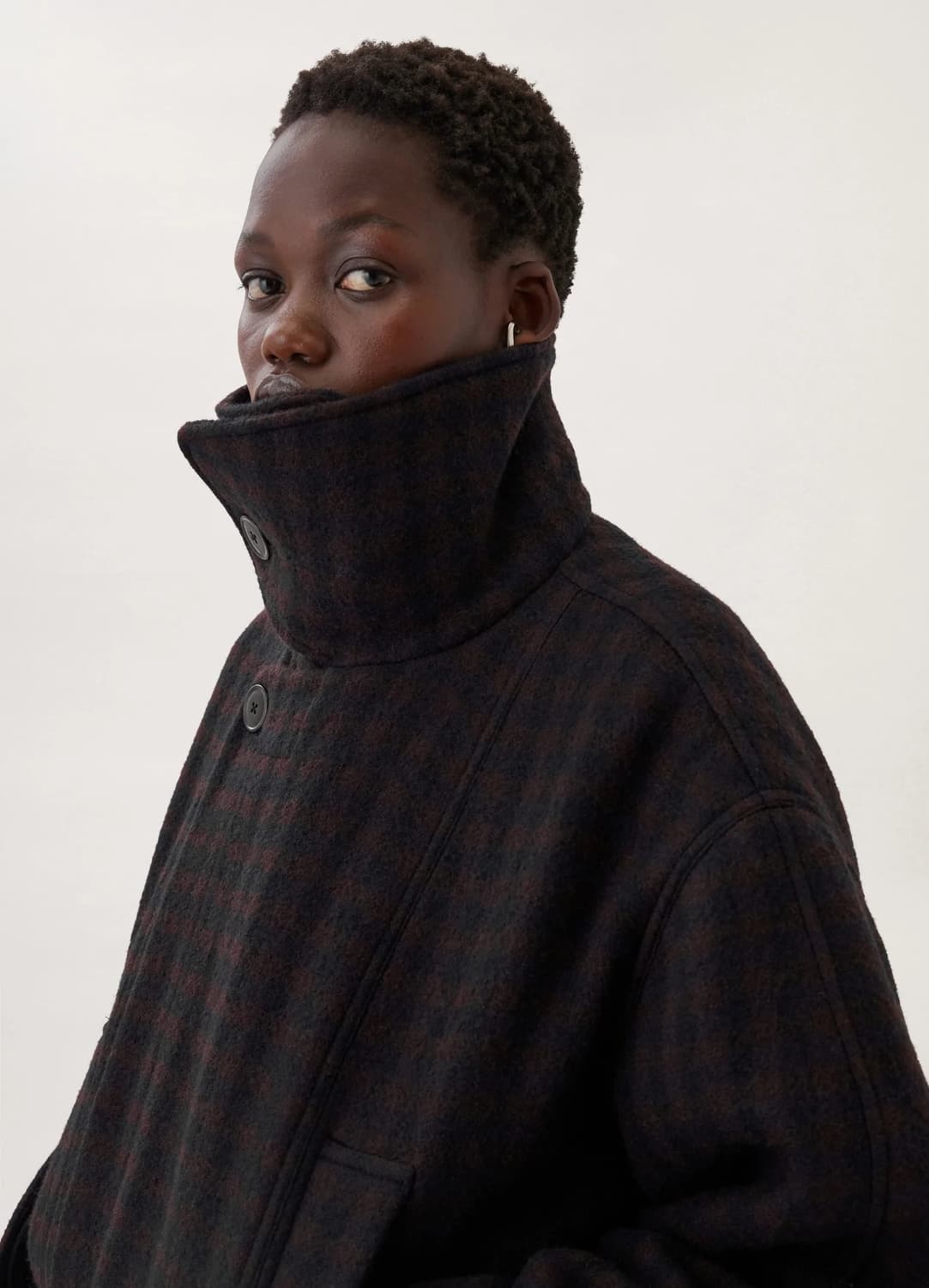 Lemaire check belted coat 판매합니다. 상품이미지3