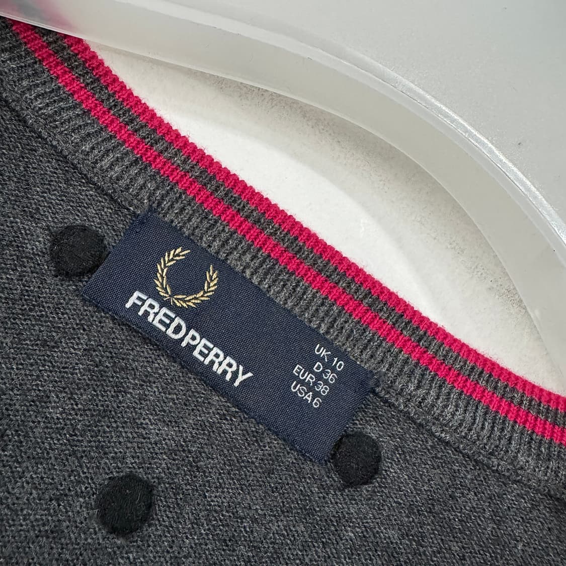 프레드페리 폴카 도트 니트 가디건 상품이미지2