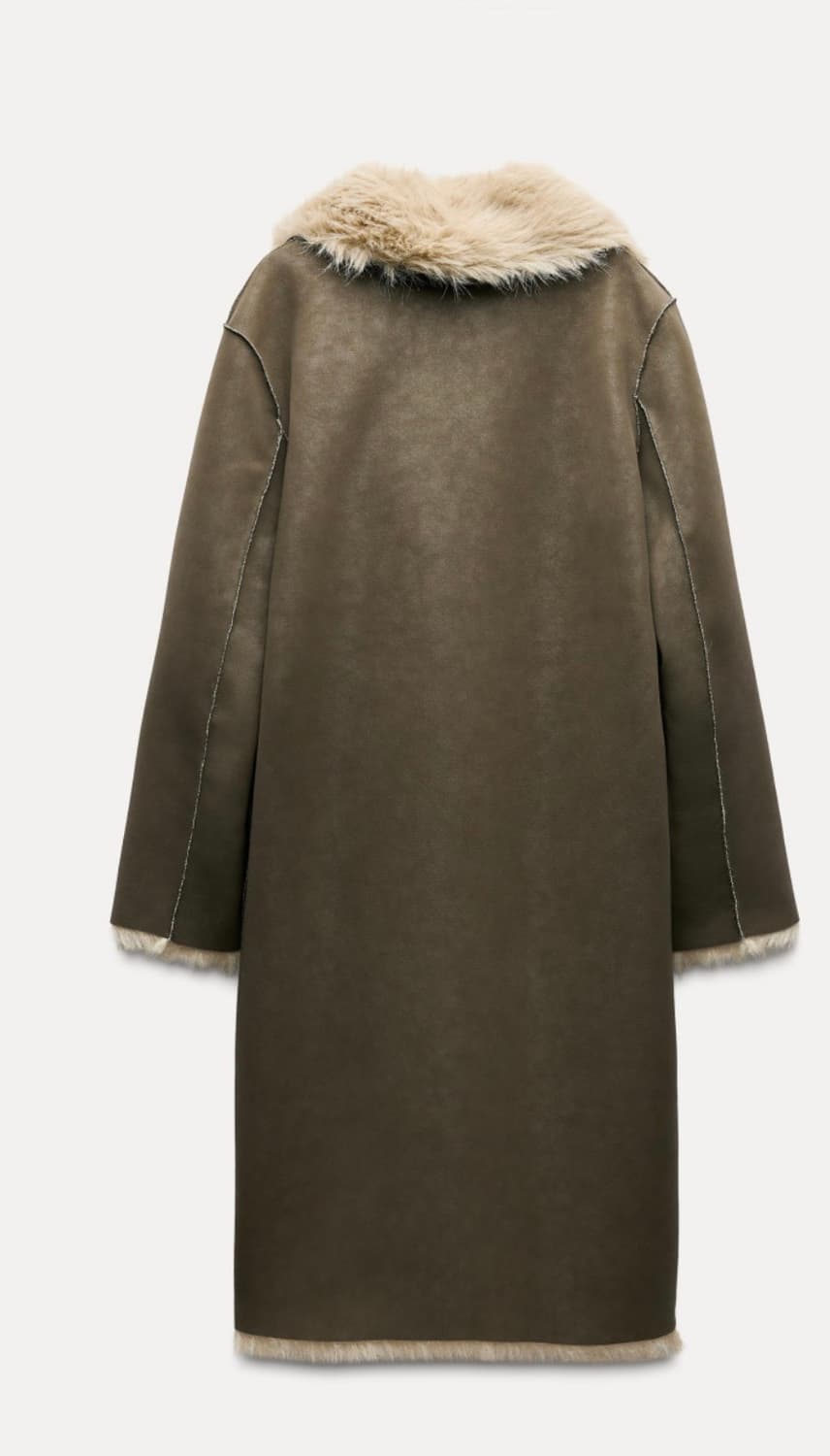 자라 더블 페이스드 리버시블 롱 코트 상품이미지5