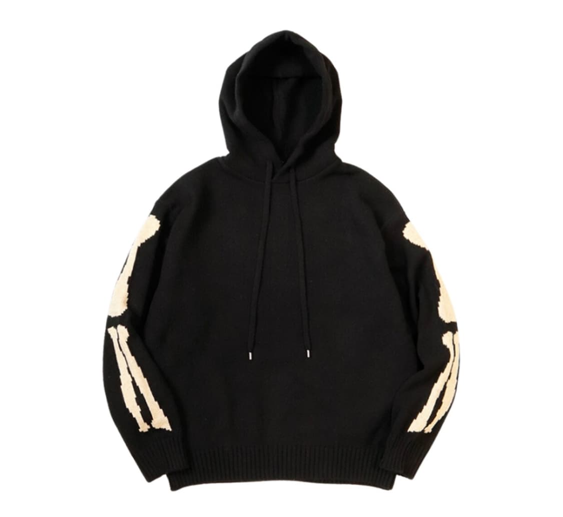 3) 캐피탈 5G 울 본 후드 니트 스웨터 블랙 상품이미지2