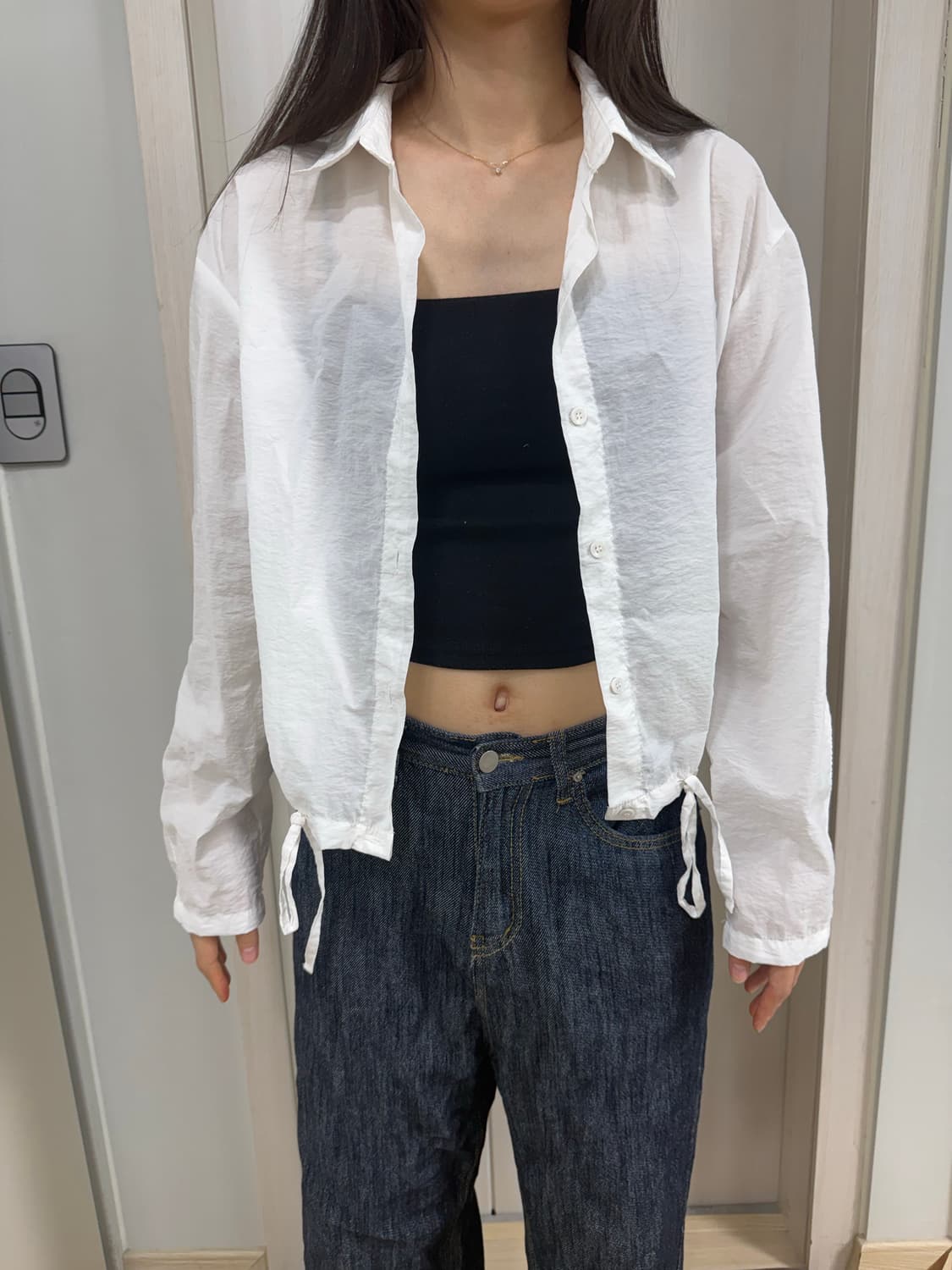 오브젝트 시스루 셔츠 상품이미지1