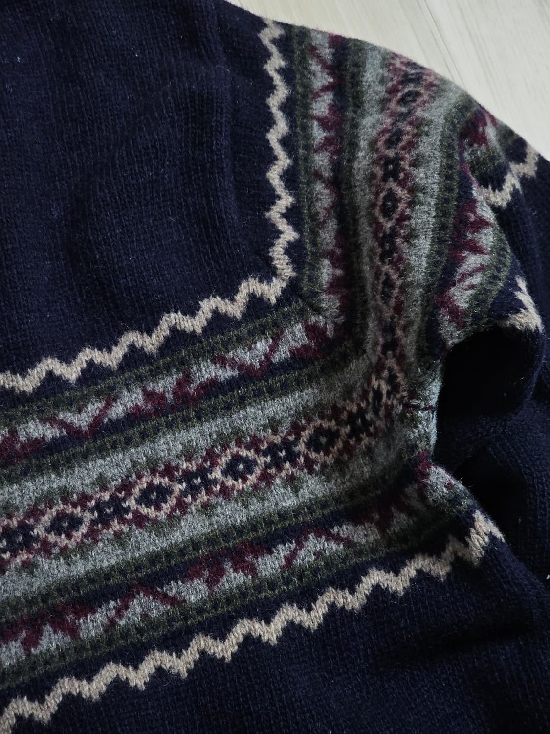 그래놀라 Old GAP 램스울 페어아일 v넥 니트 L 상품이미지4