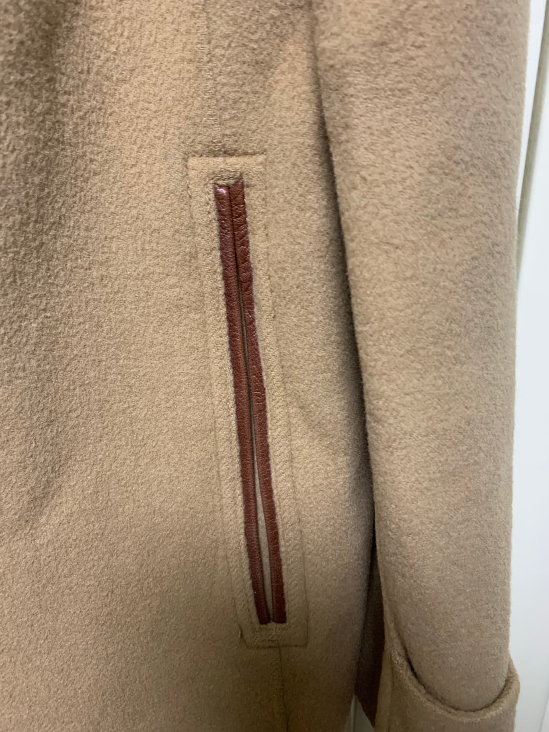 시스템 100%모직 코트 양가죽배색 상품이미지8