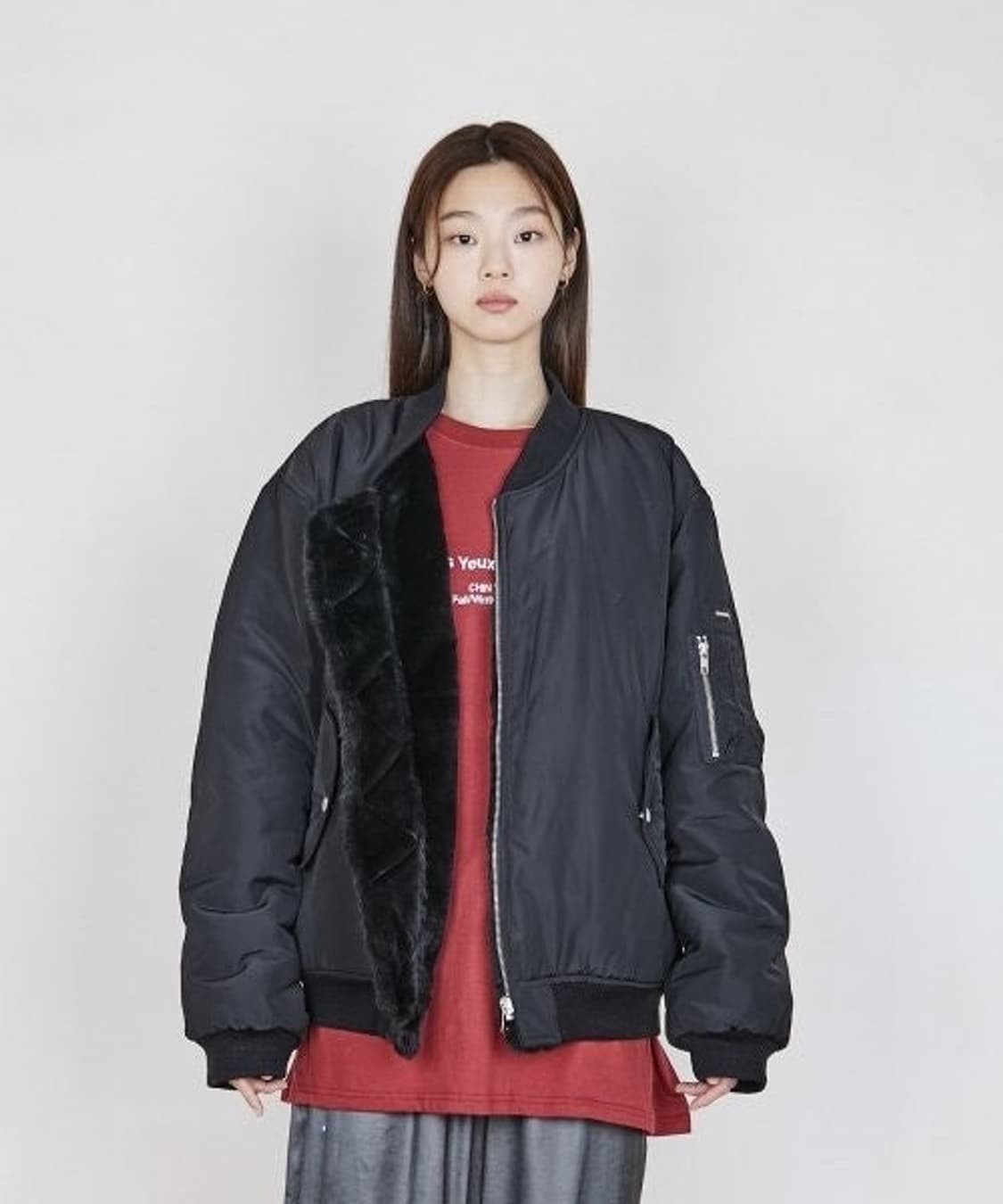 [2]Reversible ma-1 faux fur lining,black 상품이미지3